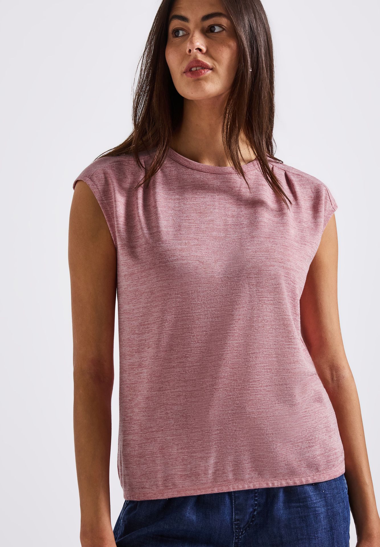 Street-One A323326 linen look shirt w.pleats a blush peach 2900153955067