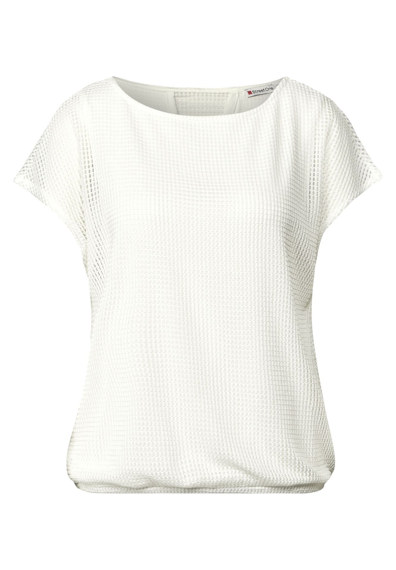 Street-One A323327 2 in 1 mesh shirt off white 2900153957047