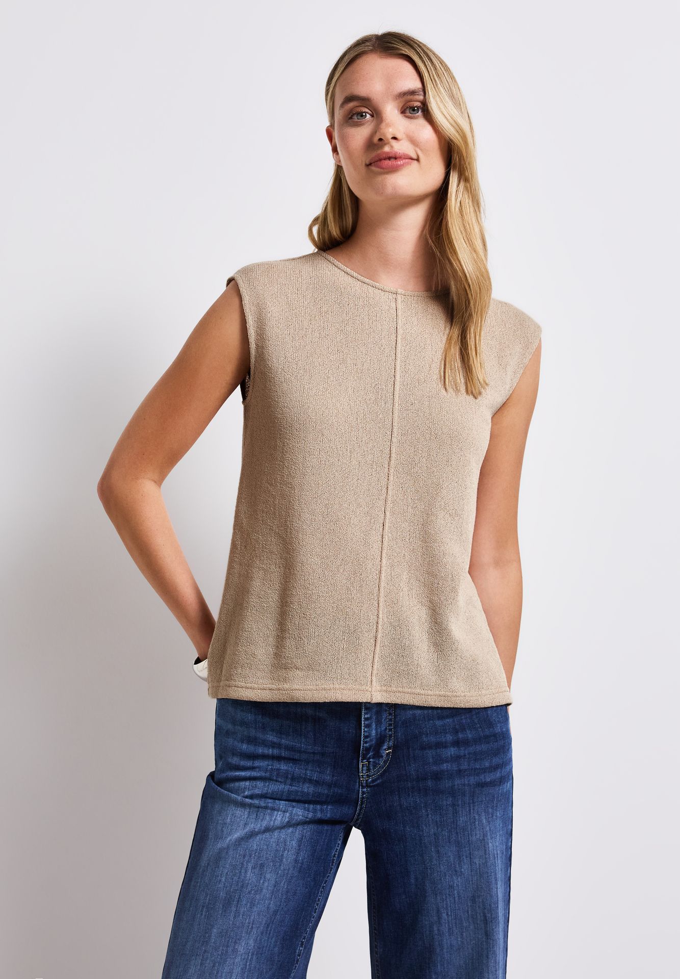 Street-One A323332 summer knit look top coastal beige 2900153967046