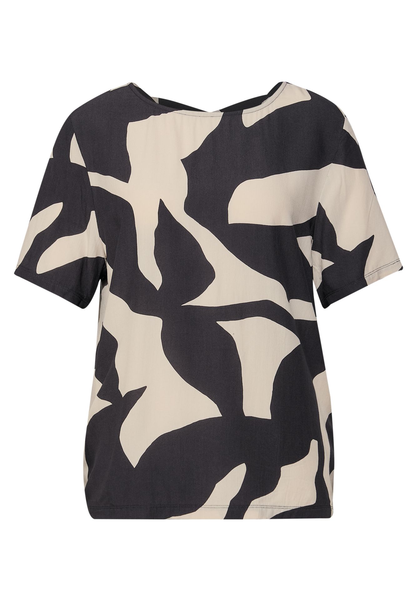 Street One A323352 printed shirt w.crossed str whale tail grey 2900153991058