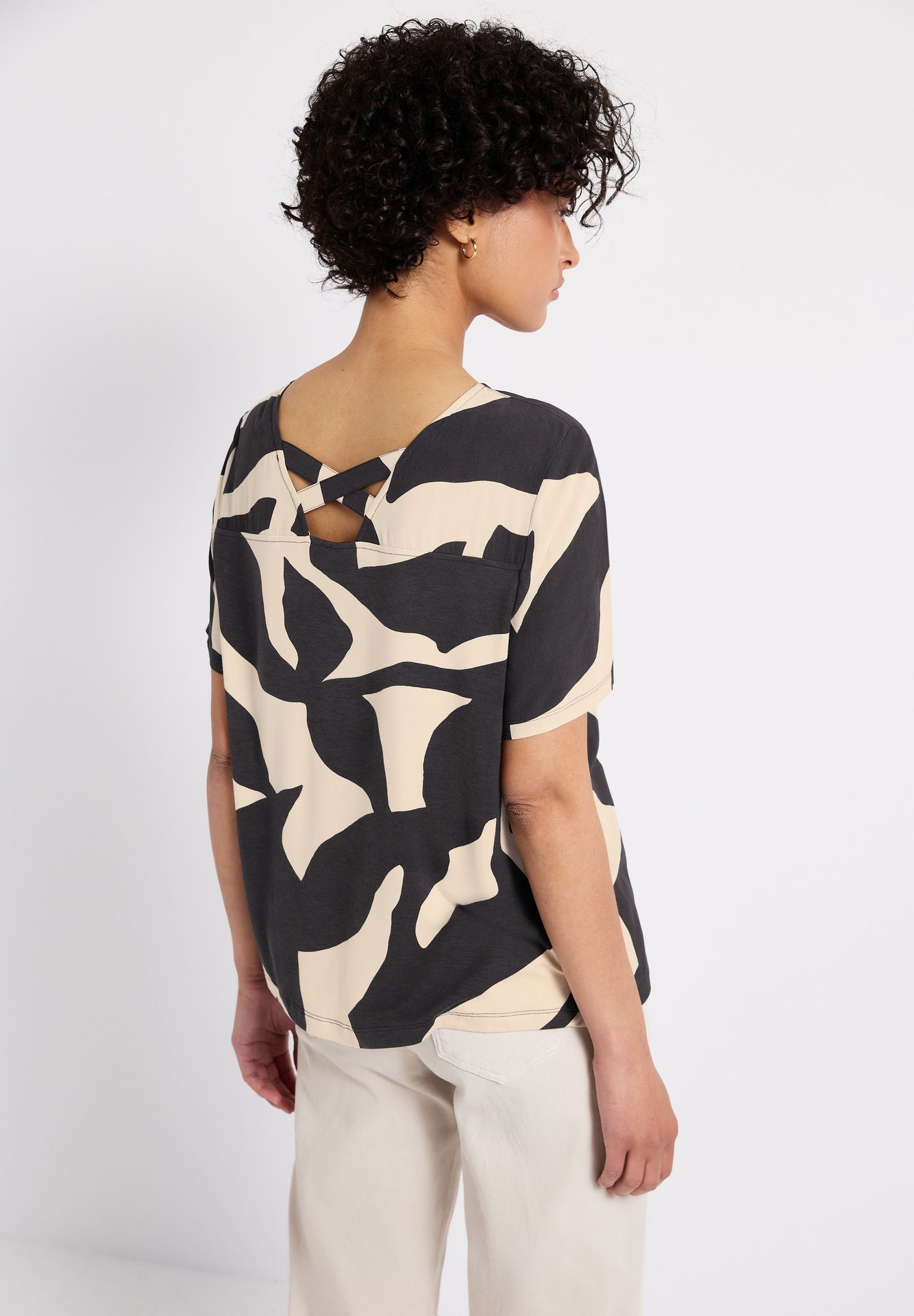 Street-One A323352 printed shirt w.crossed str whale tail grey 2900153991034