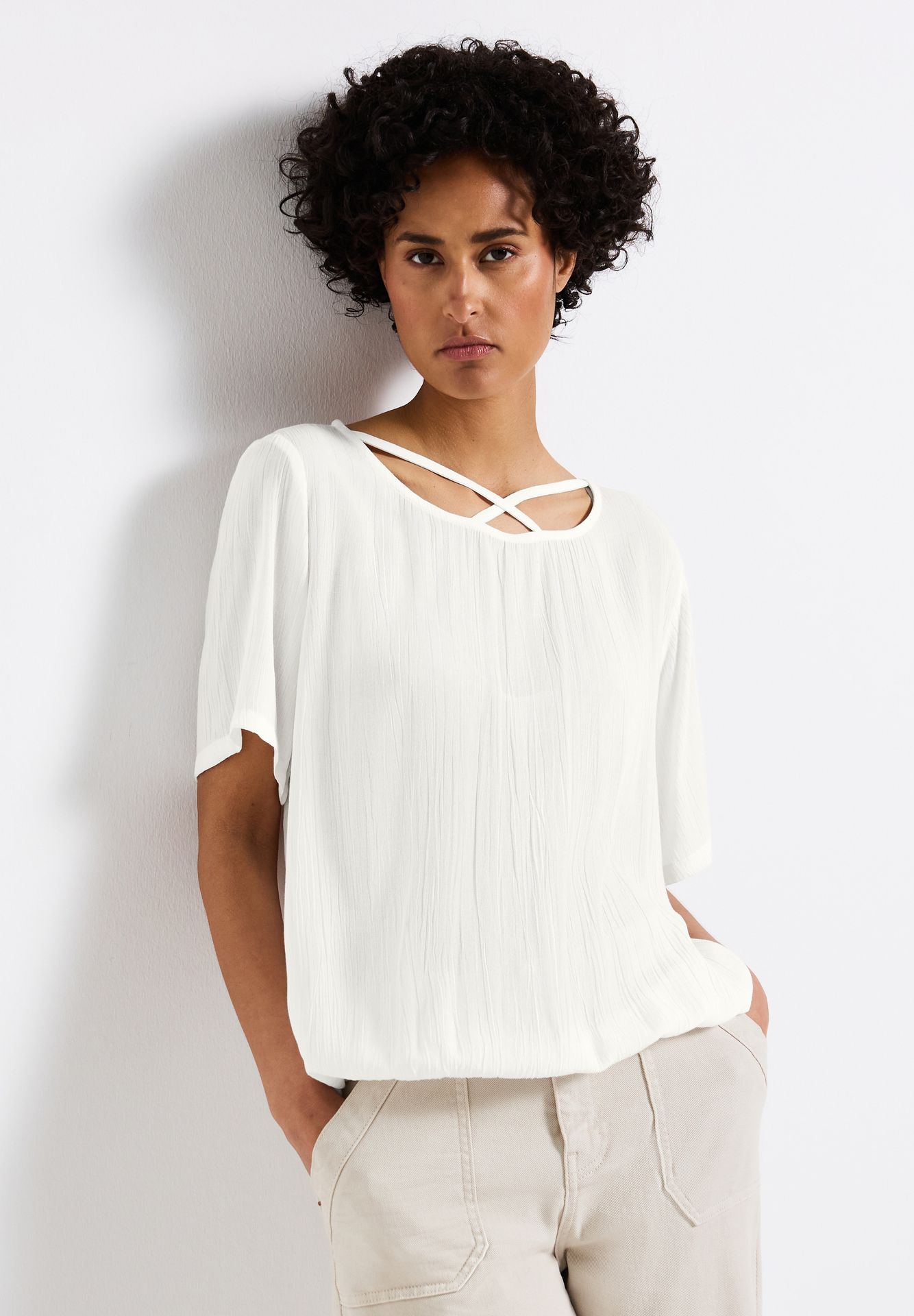 Street-One A345730 Shirtblouse w strap details off white 2900153998057