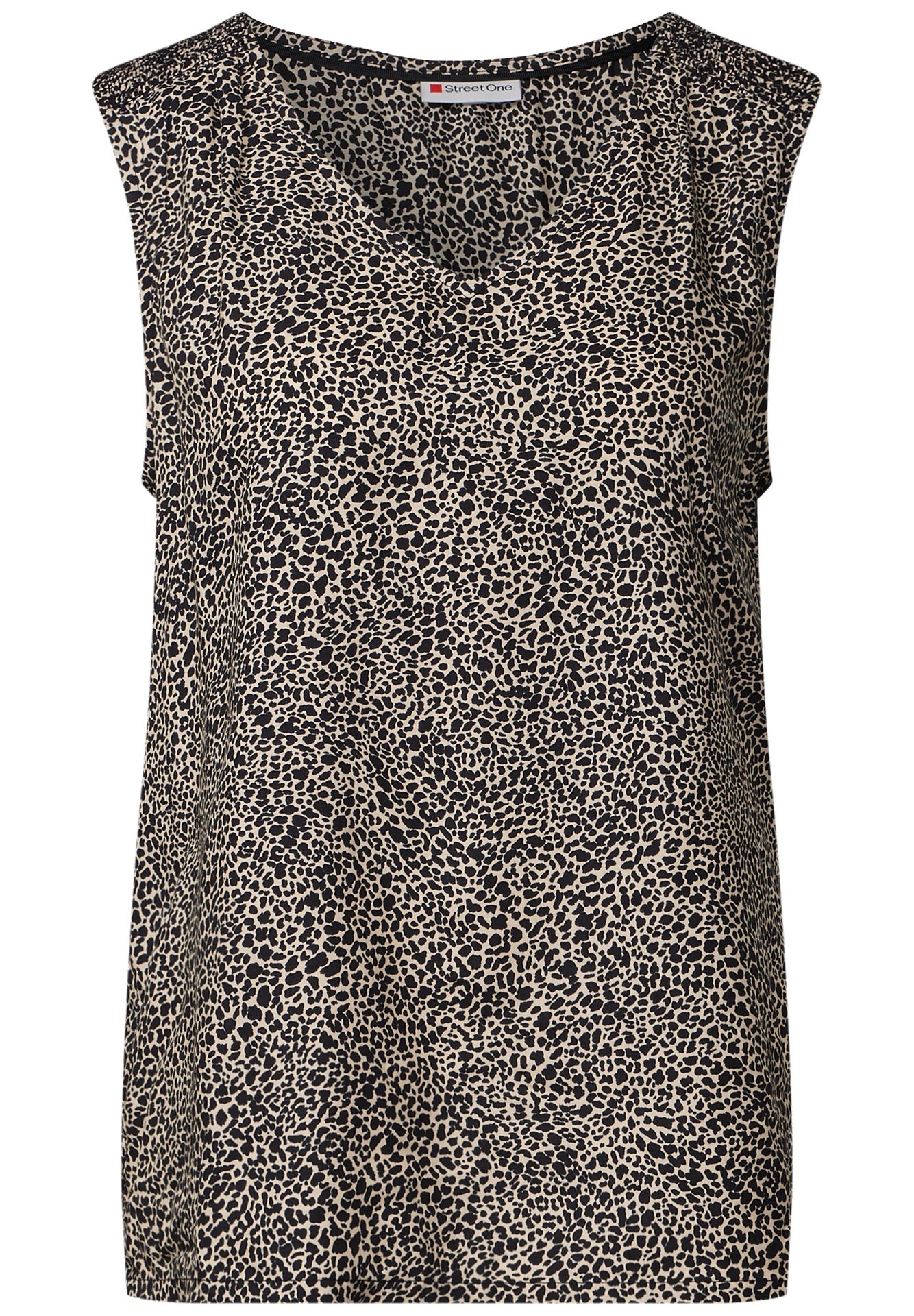 Street One A345737 V-neck blouse w smok detail cotton cream 2900154008038