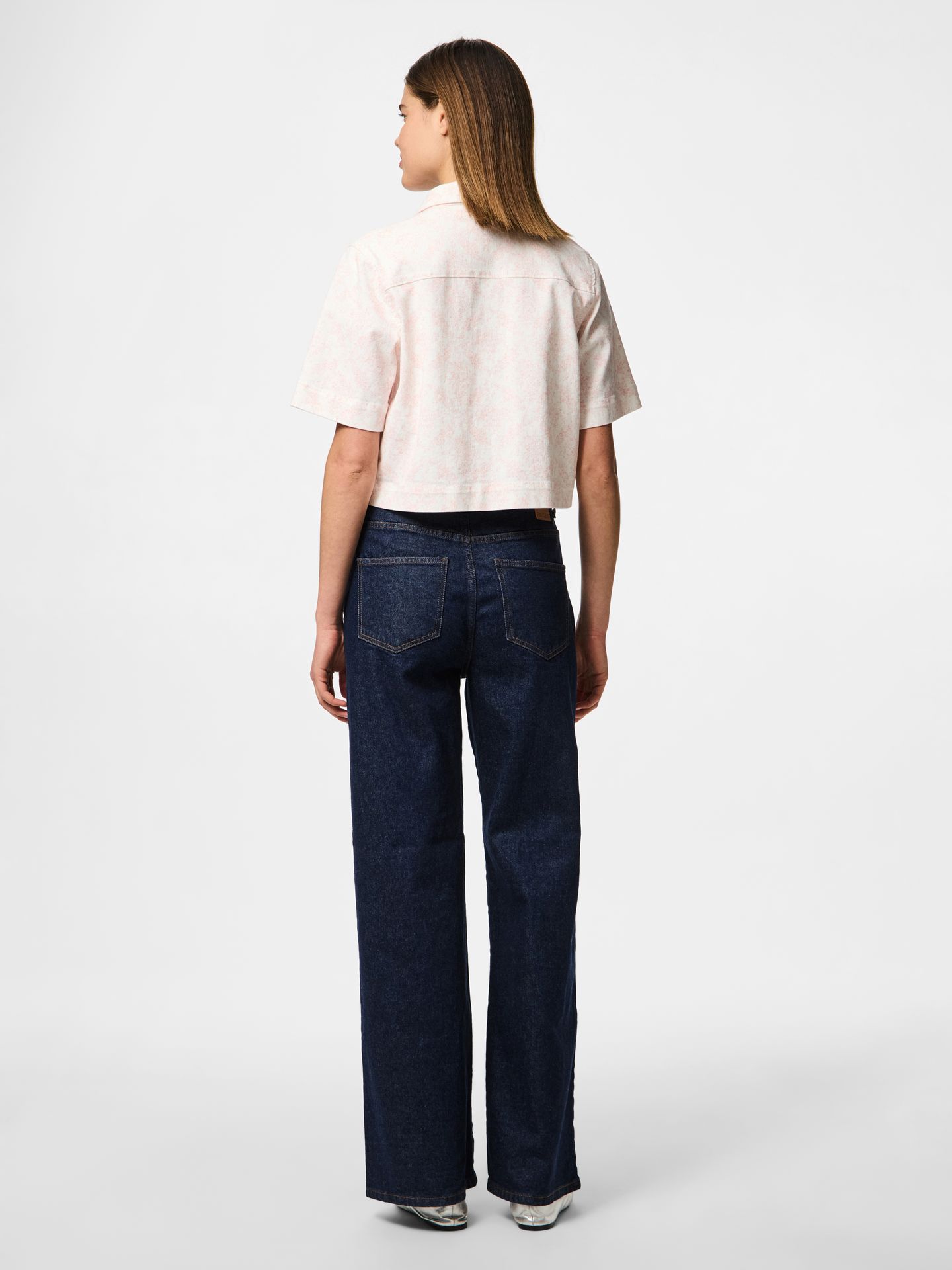 Pieces PCSALUME SS DENIM SHIRT Egret/Flower 2900154810037