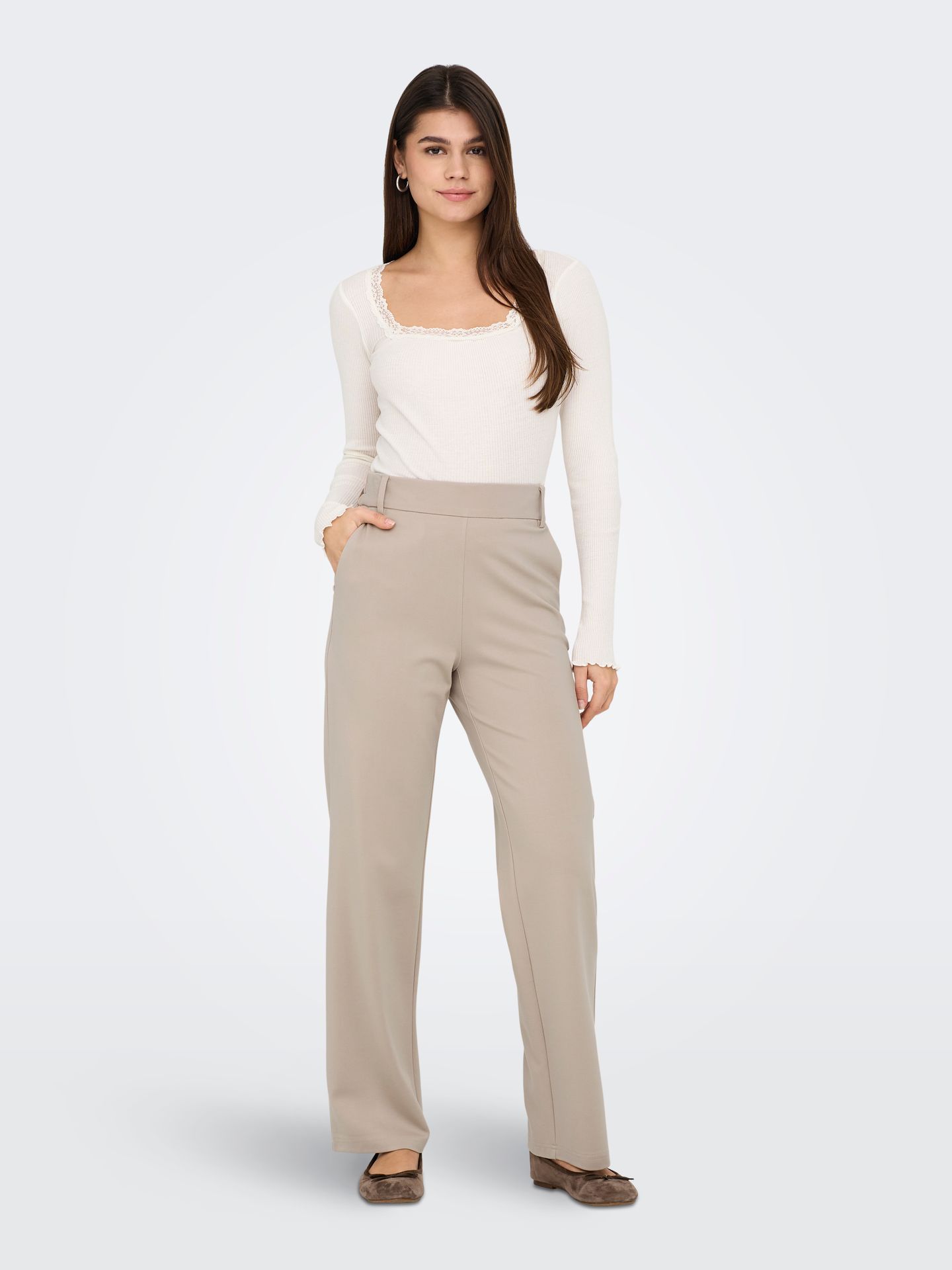 Only ONLPOPTRASH LIFE MW STRAIGHT PNT NO Pure Cashmere 2900154181120