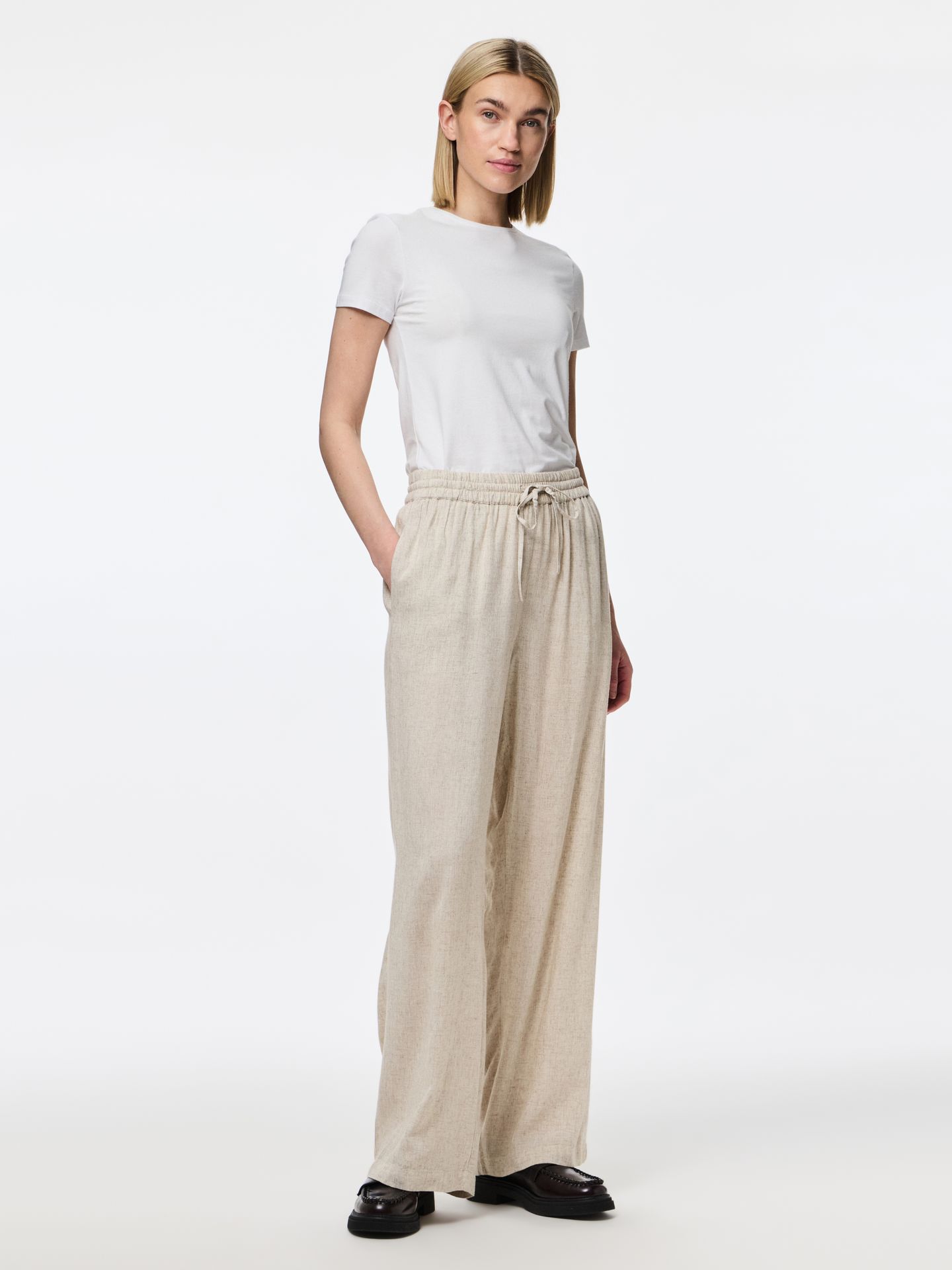 Pieces PCPIA HW WIDE PANTS WVN NOOS Birch/MELANGE 2900154184046 Pieces PCPIA HW WIDE PANTS WVN NOOS Birch/MELANGE 2900154184046