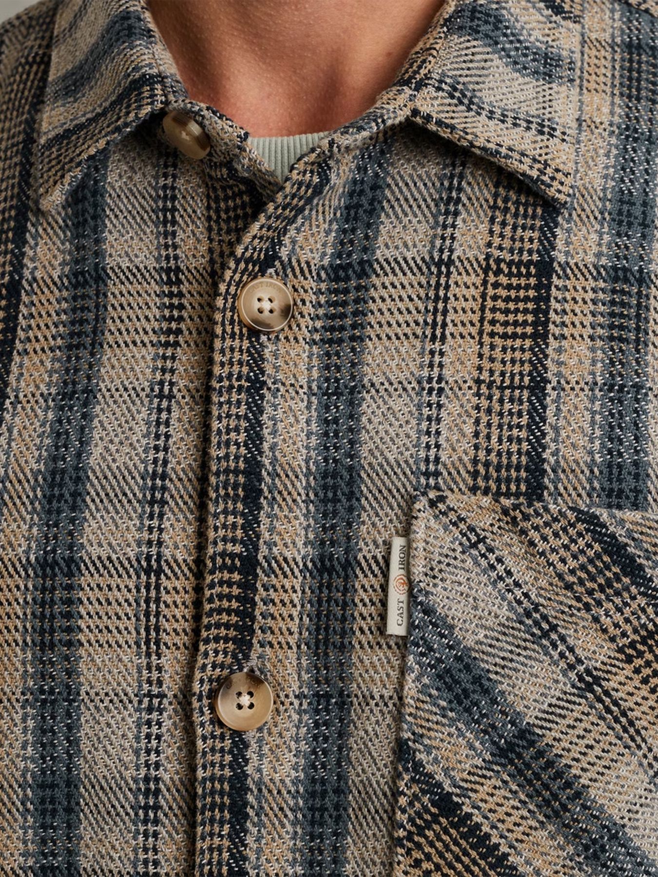 Cast Iron LONG SLEEVE SHIRT Heavy Check Stormy Weather 2900154218017 Cast Iron LONG SLEEVE SHIRT Heavy Check Stormy Weather 2900154218017