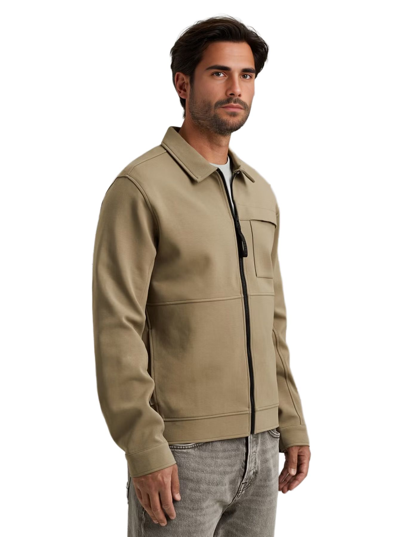 Cast Iron Zip jacket interlock sweat Brindle 2900154220010