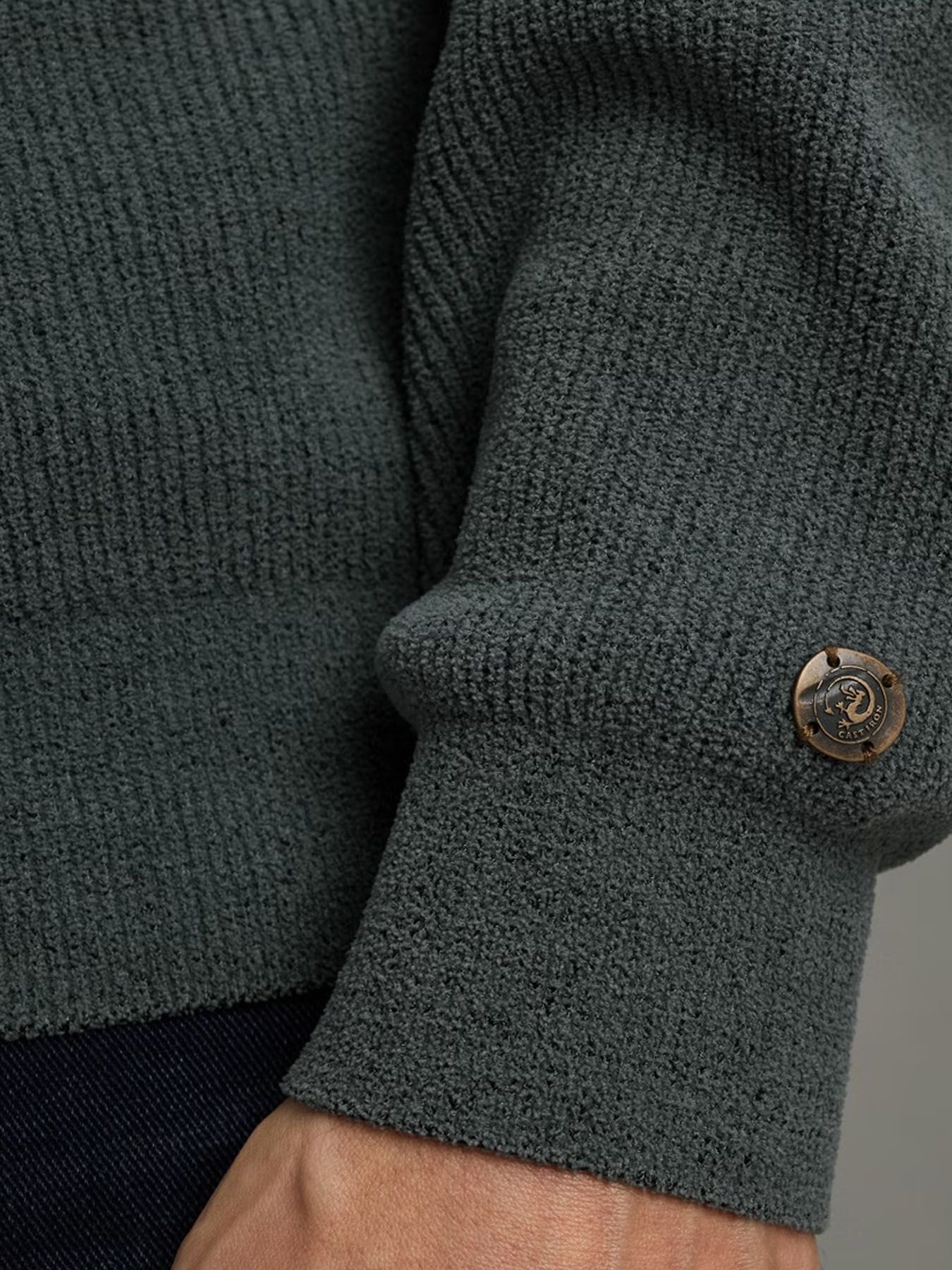 Cast Iron Mock neck soft blend Stormy Weather 2900154228023