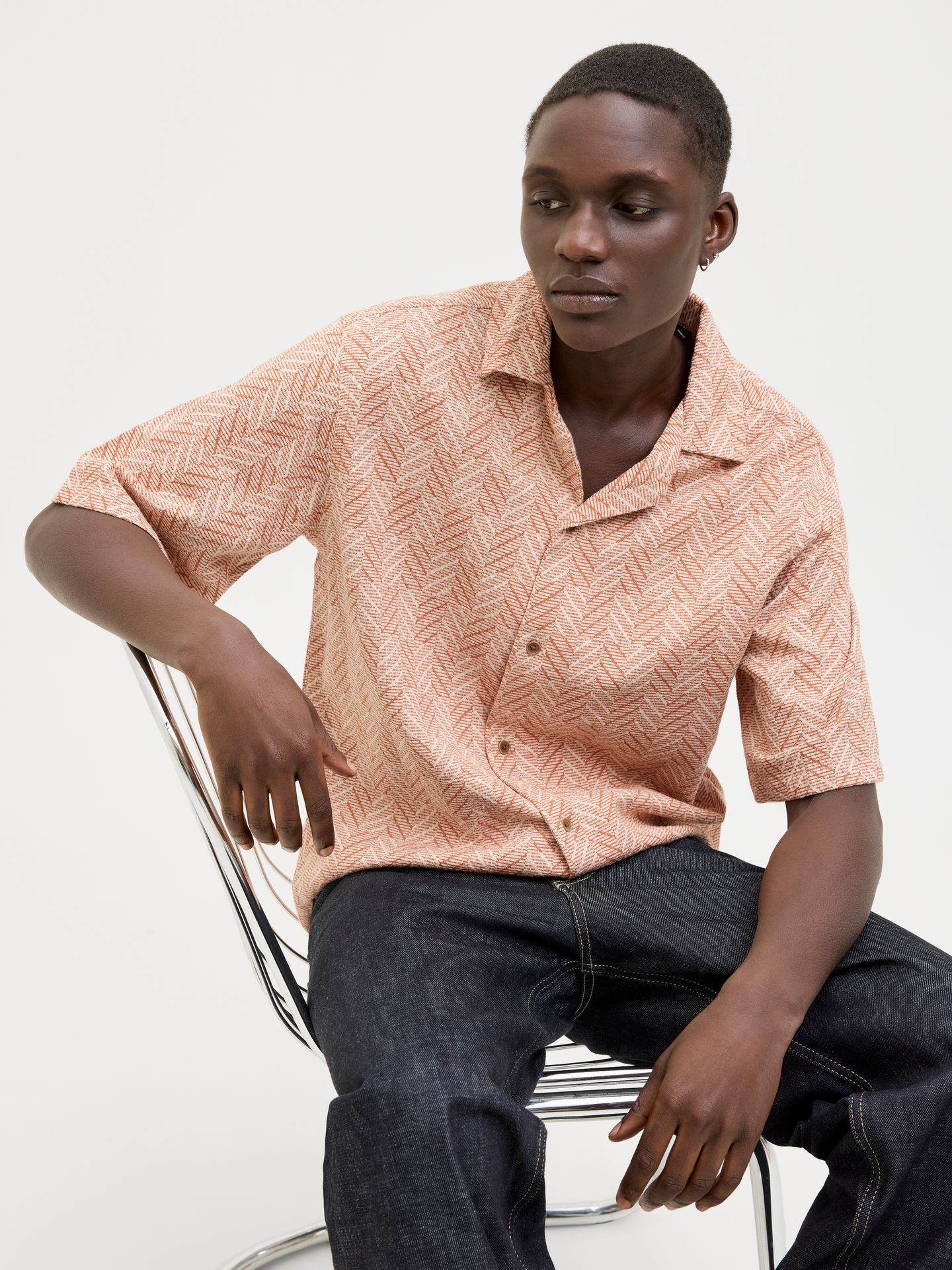 Jack & Jones JPRBLUVINCENT PRINT RESORT S/S SHIR Bombay Brown/RELAXED FIT 2900155226059