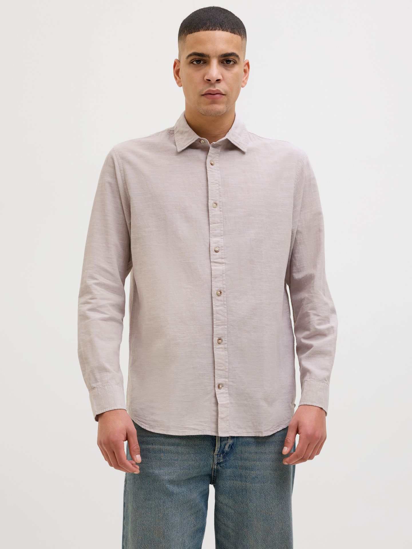 Jack & Jones JJESUMMER SHIRT LS SN Crockery 2900154308053