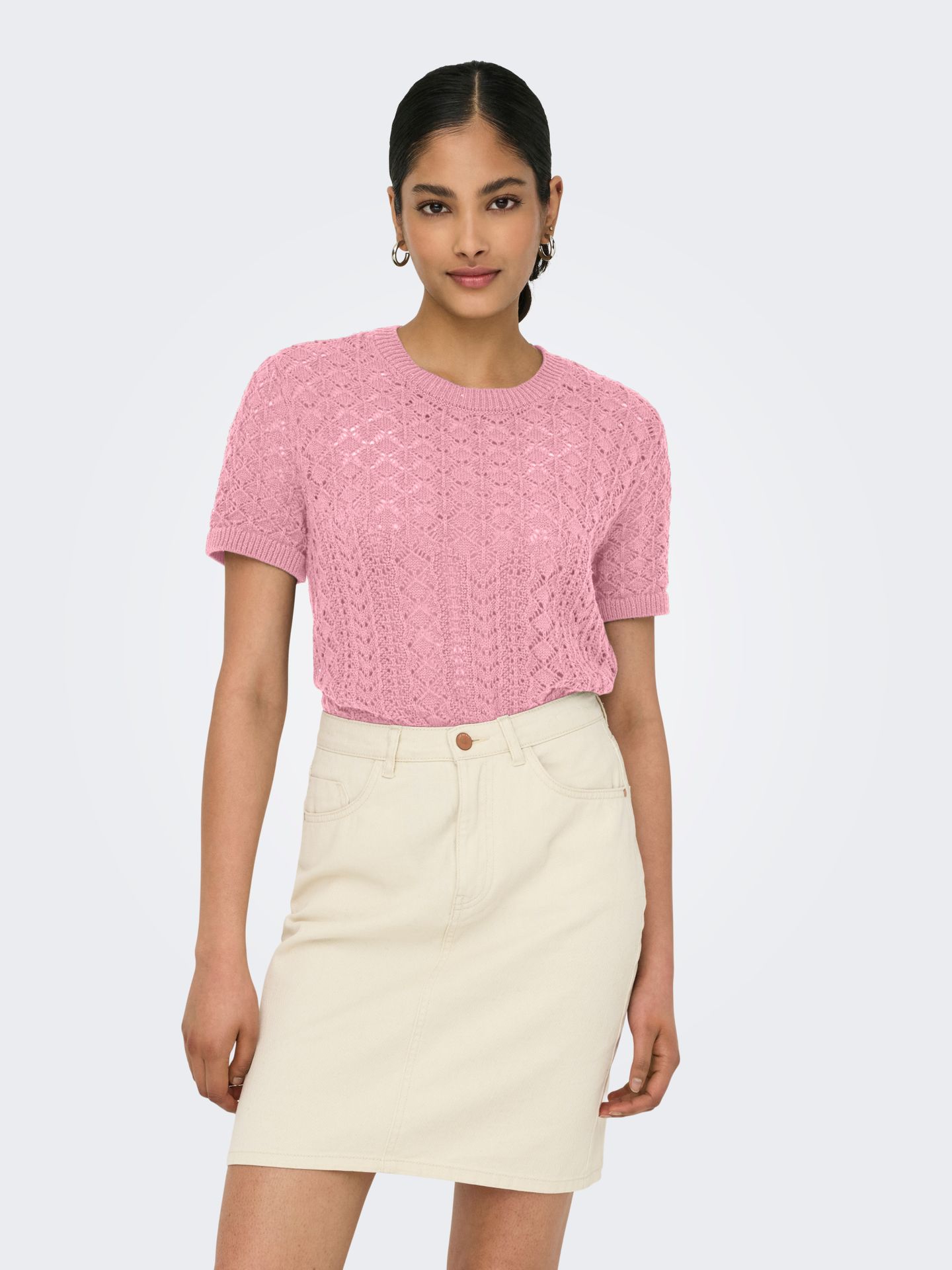 Only ONLSAGA LIFE SS O-NECK CC KNT Romance Rose 00112122-EKA26011400003205