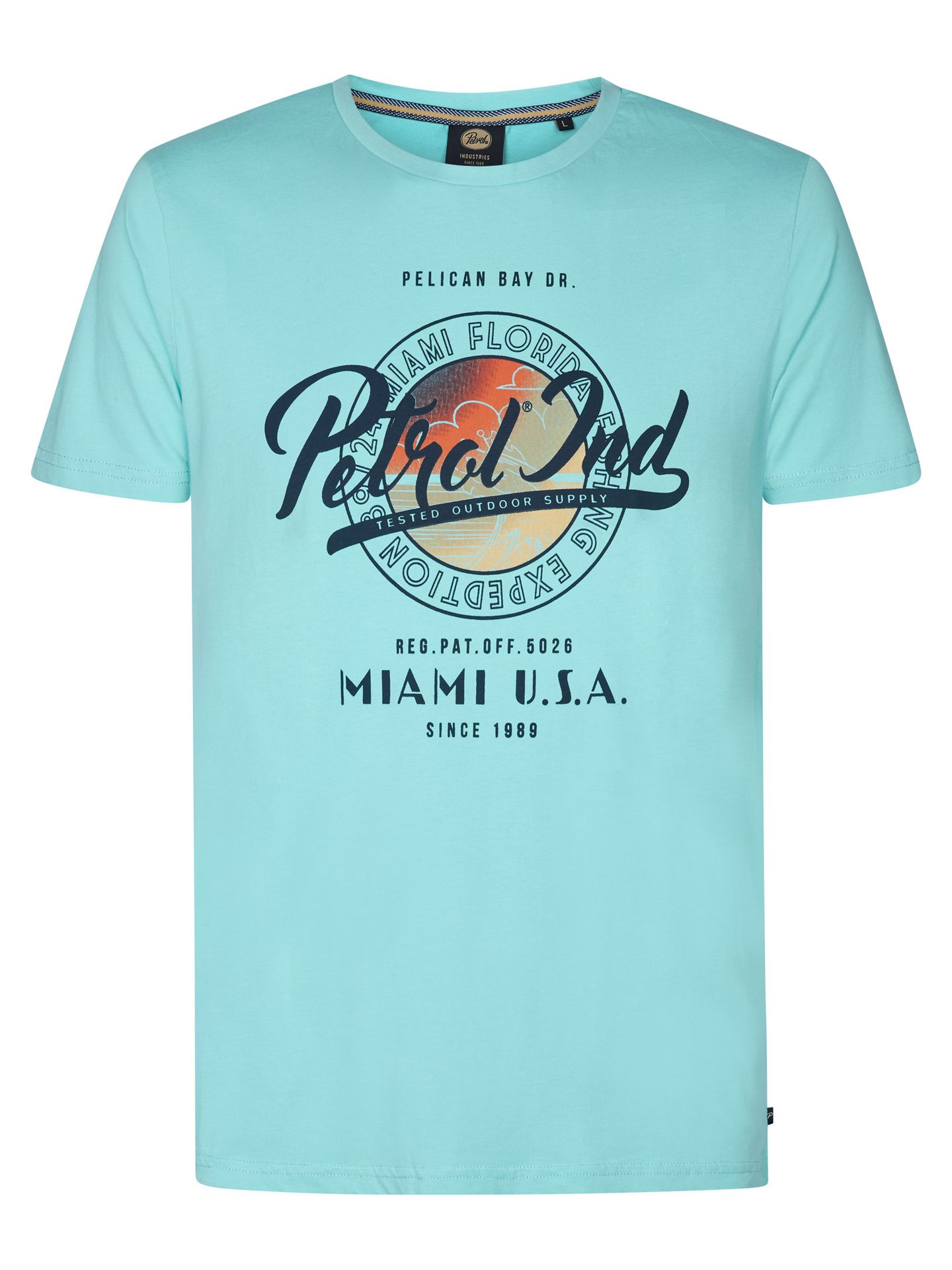 Petrol Industries Men T-Shirt SS Classic Print 5180 aqua 00112137-EKA26002700000152