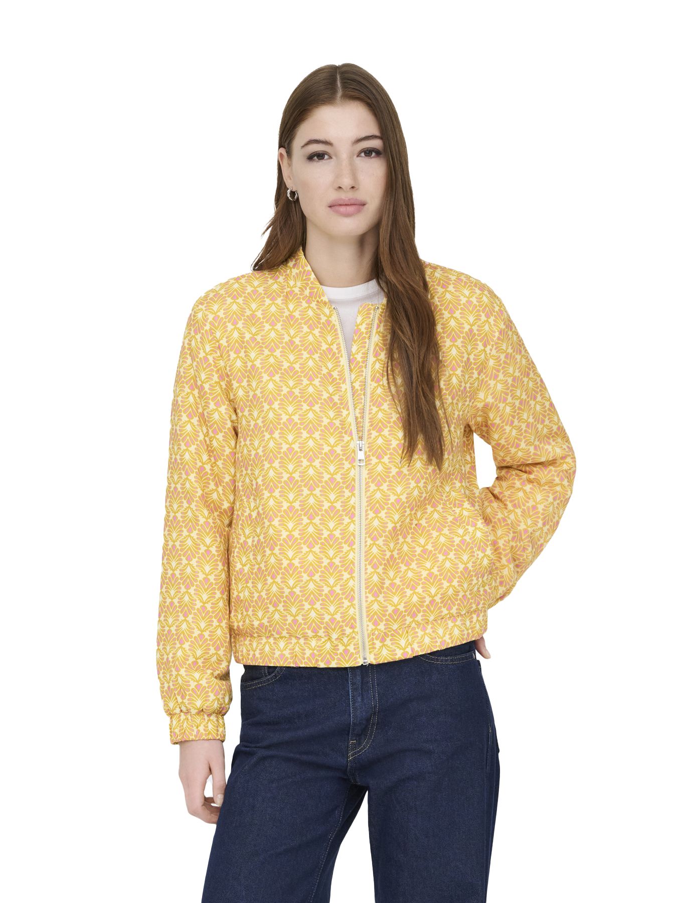 Only ONLBIANA AOP BOMBER CS OTW Sunlight/ROMANCE ROSE & CREAM GOLD 00112154-EKA26011400003220