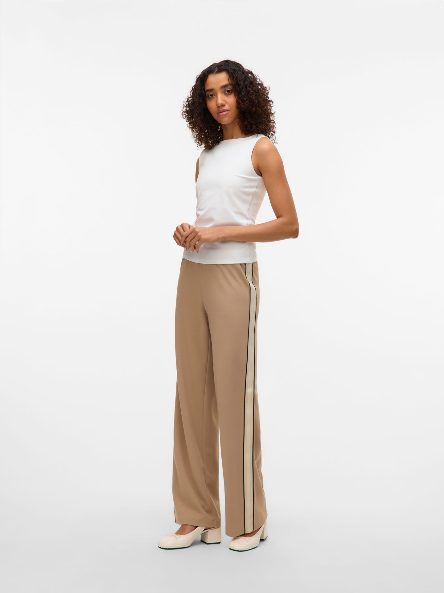 Vero Moda VMBERLIN MW WIDE PANEL PANT NOOS Silver Mink/LEOPARD 2900154392014