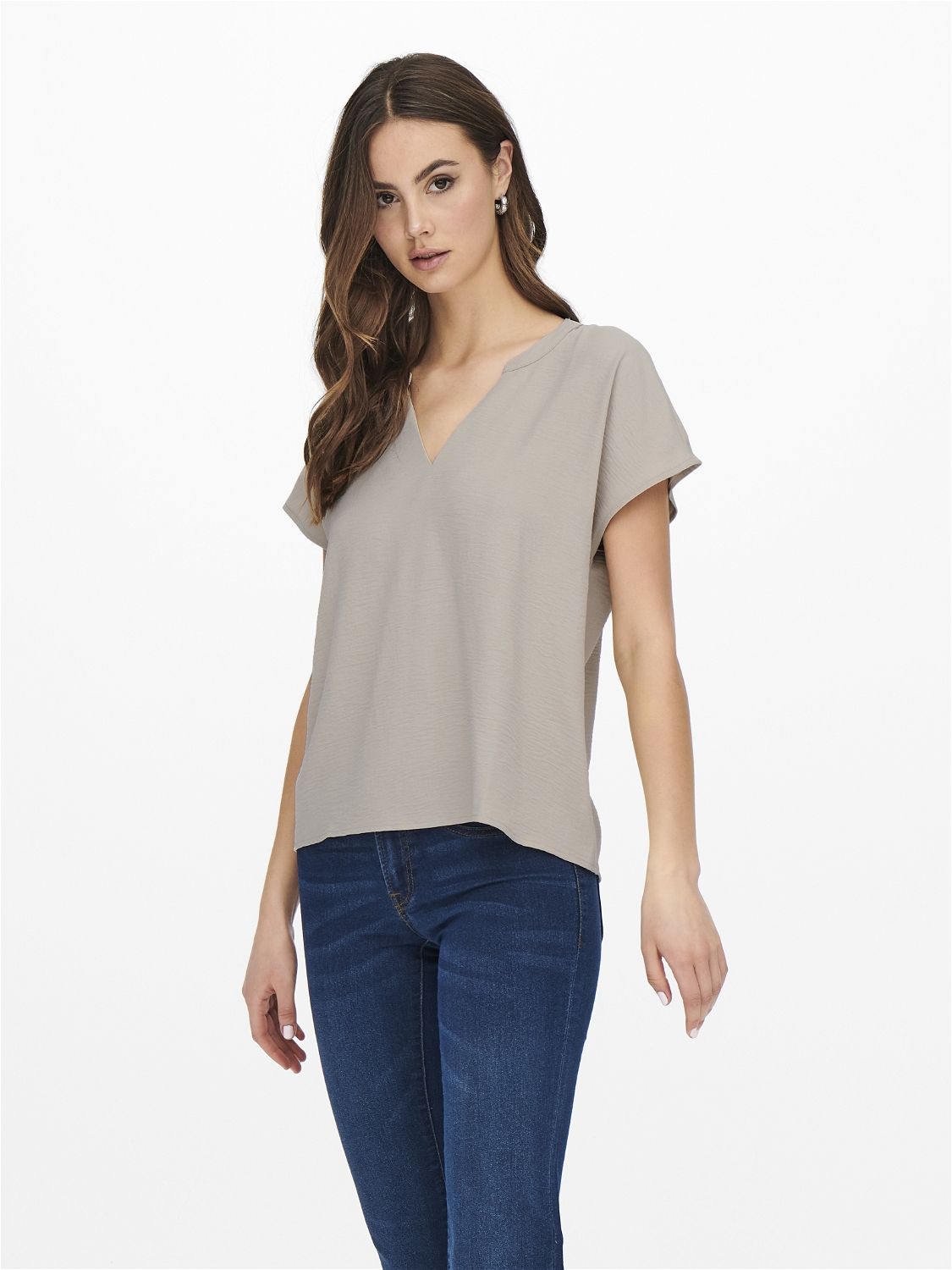 Only JDYLION LIFE S/S TOP WVN NOOS Chateau Gray 2900156891010
