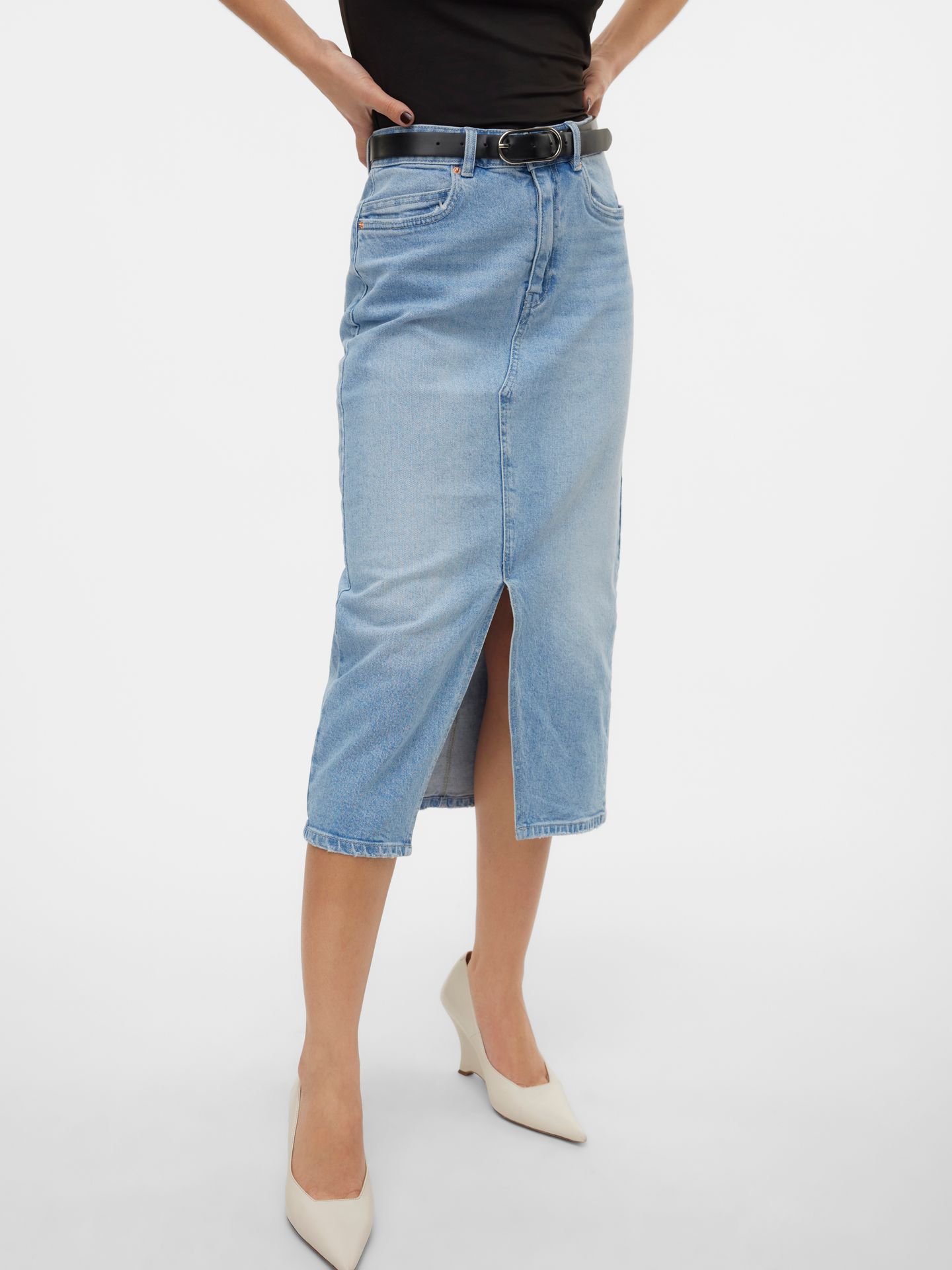 Vero Moda VMVERI HR CALF DENIM SKIRT GA MIX N Light Blue Denim 00112159-EKA26011400000169