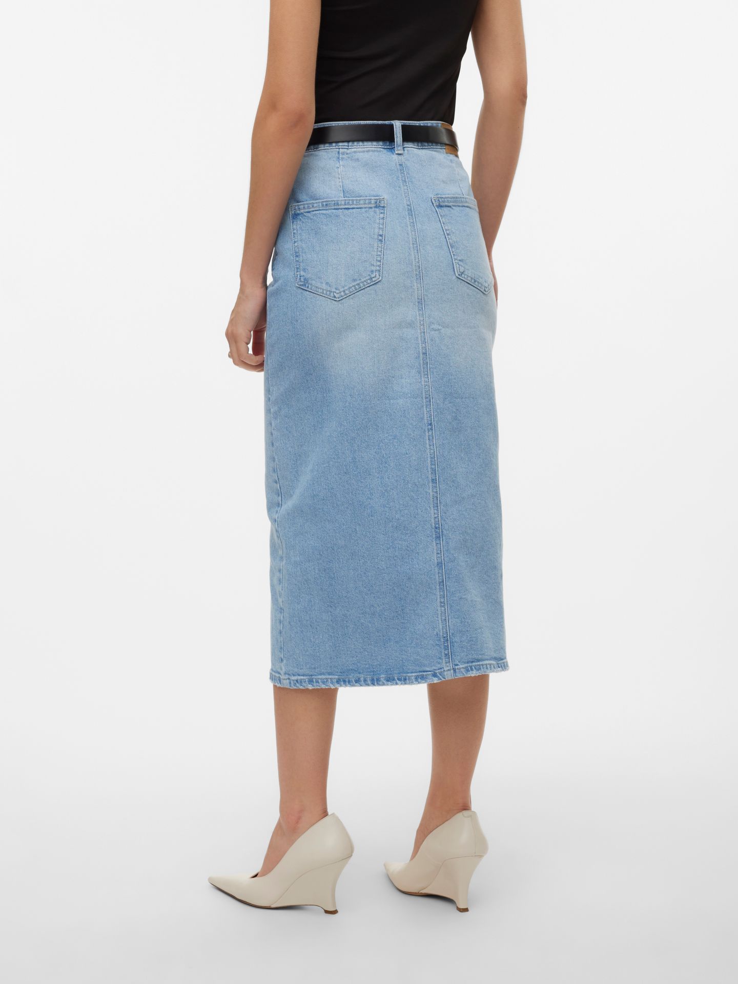 Vero Moda VMVERI HR CALF DENIM SKIRT GA MIX N Light Blue Denim 2900154395053