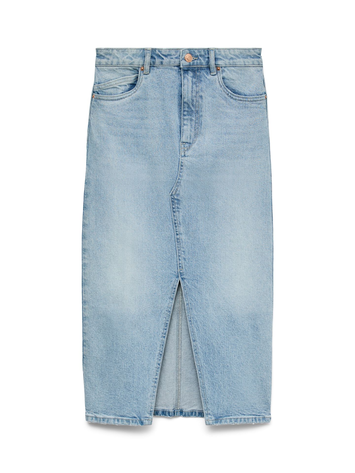 Vero Moda VMVERI HR CALF DENIM SKIRT GA MIX N Light Blue Denim 2900154395039