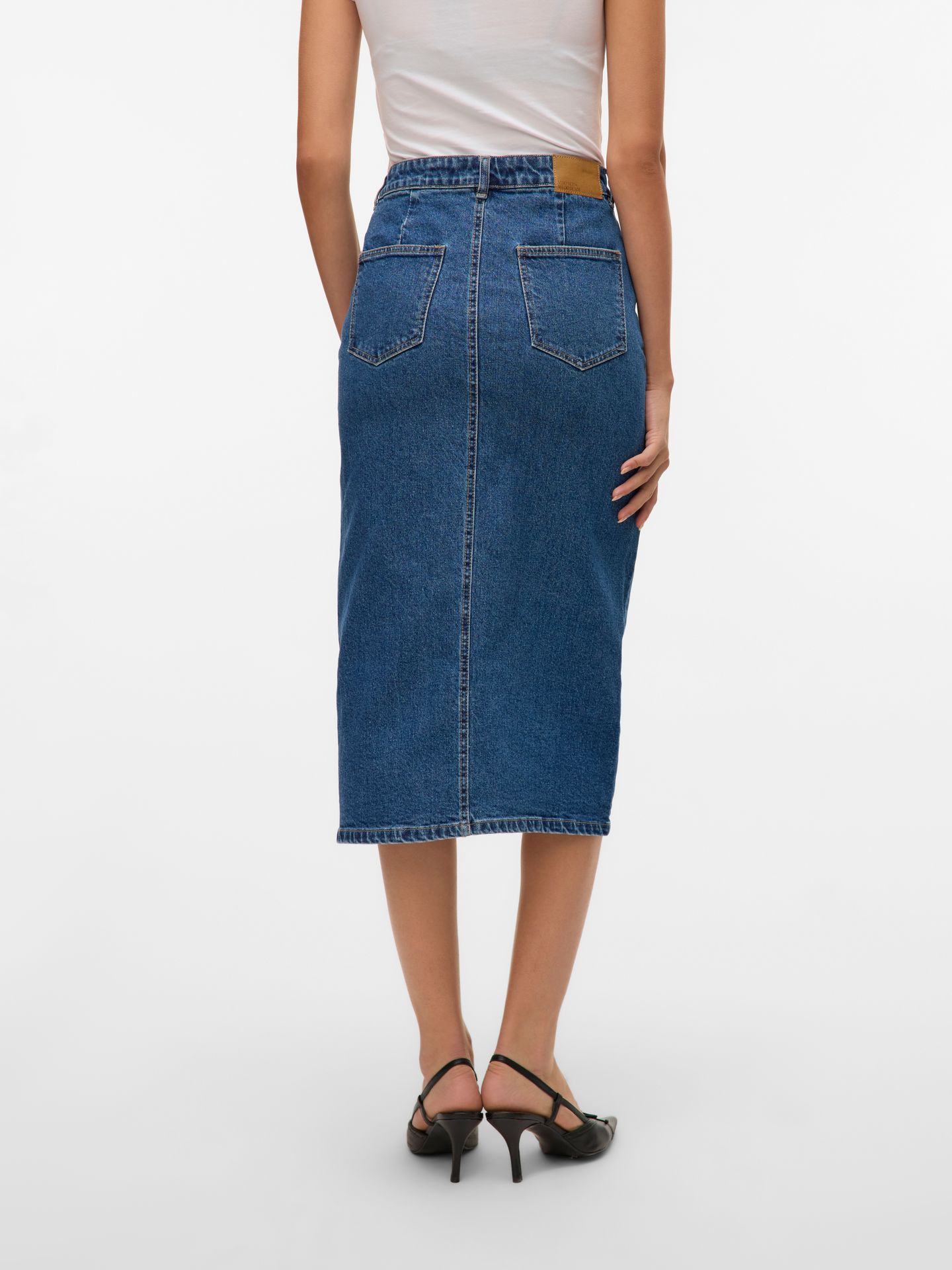 Vero Moda VMVERI HR CALF DENIM SKIRT GA MIX N Medium Blue Denim 2900163620061