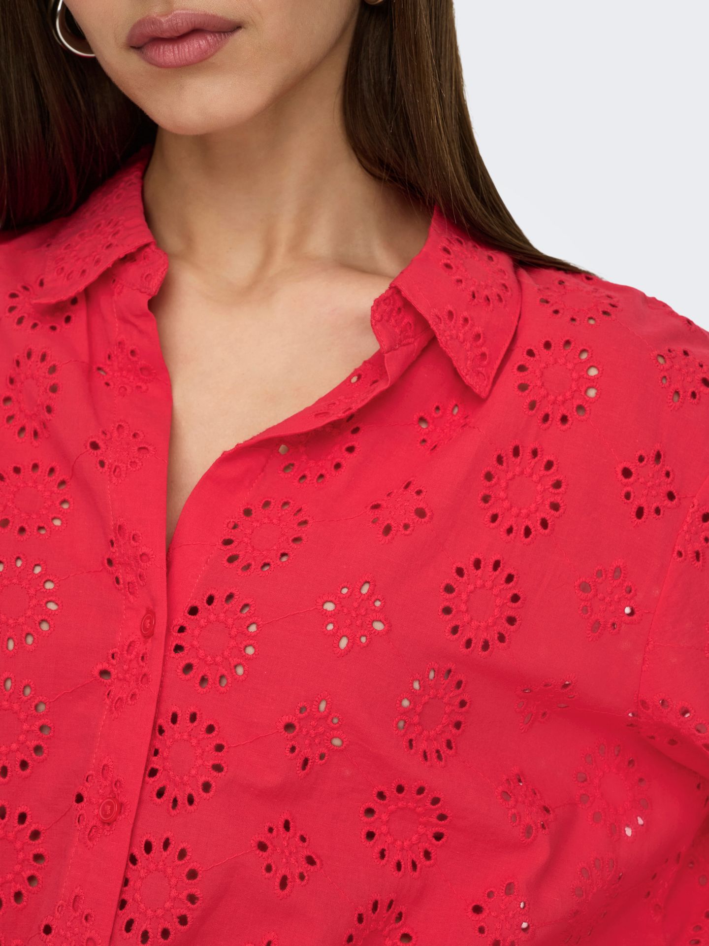 Only JDYTALLIE 3/4 LONG SHIRT WVN NOOS Ski Patrol/BLACK BUTTONS 2900154401020