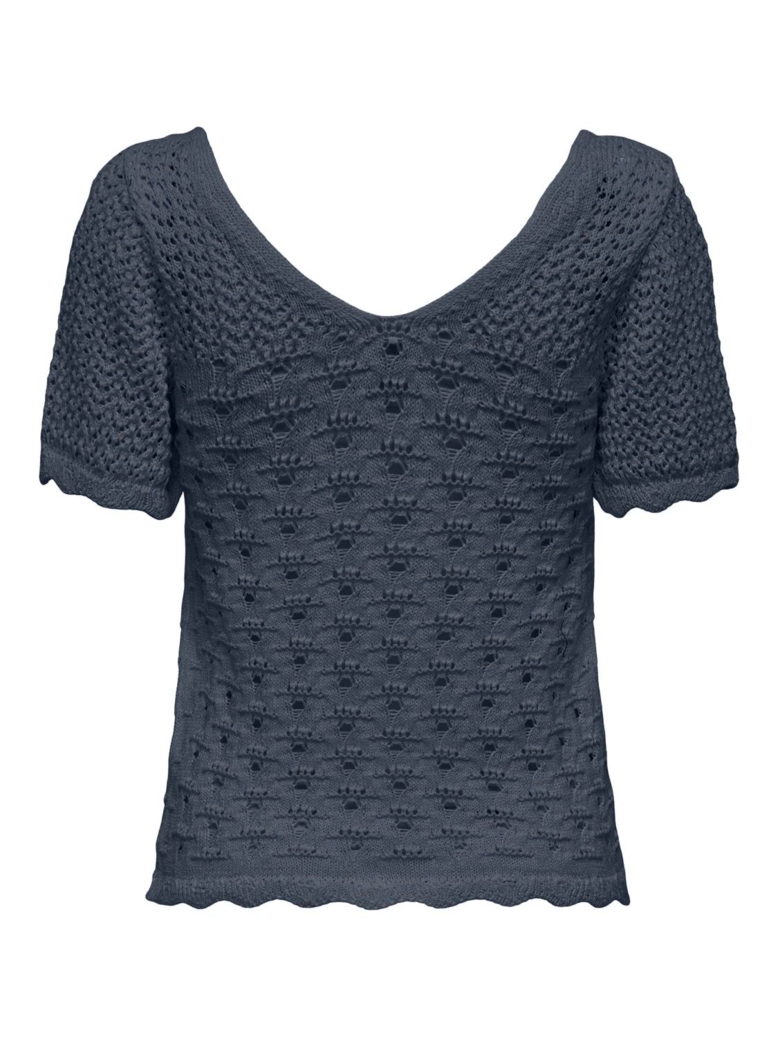 Only ONLBECCA LIFE SS V-NECK TOP KNT Ombre Blue 2900154404045