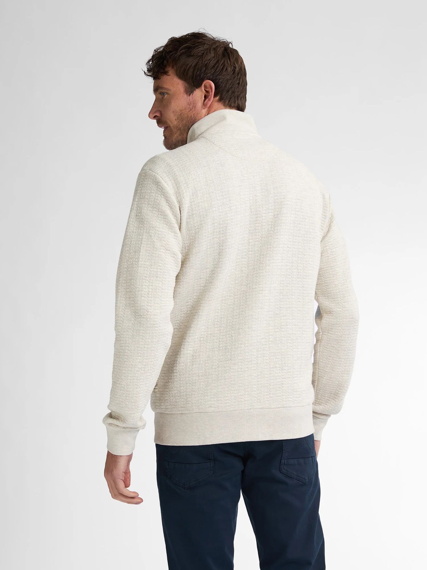 Petrol Industries Men Sweater Collar Zip 0009 antique white melee 2900154425040