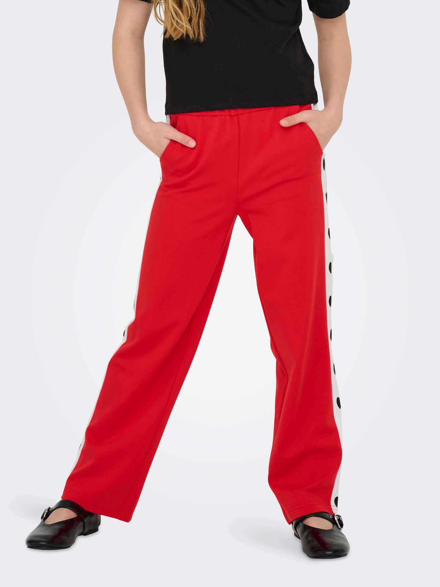 Kids Only KOGPOPTRASH LIFE ICON WIDE PANT CS Mars Red/Bright White Panel/Black H 2900154447042