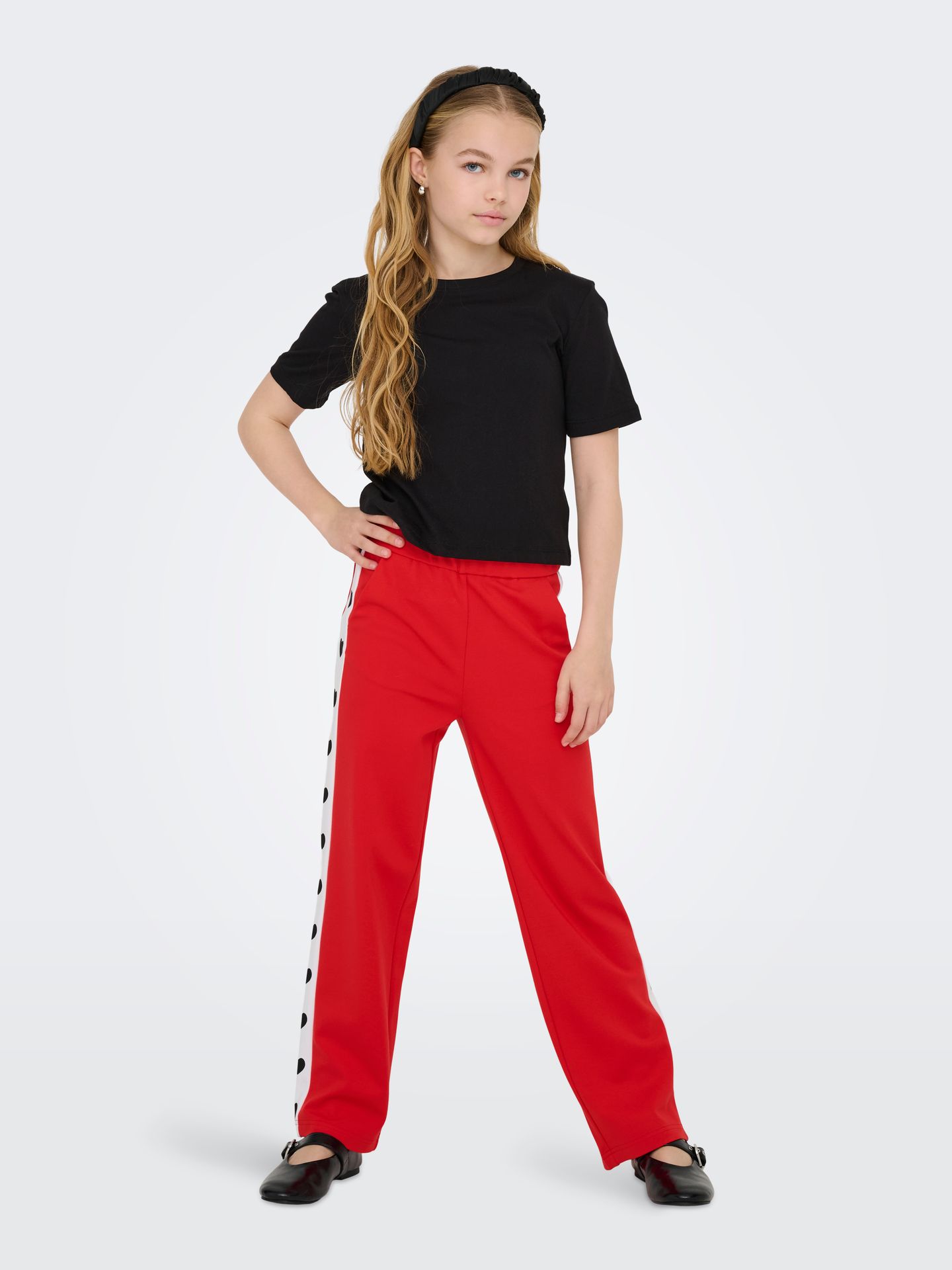 Kids Only KOGPOPTRASH LIFE ICON WIDE PANT CS Mars Red/Bright White Panel/Black H 2900154447042