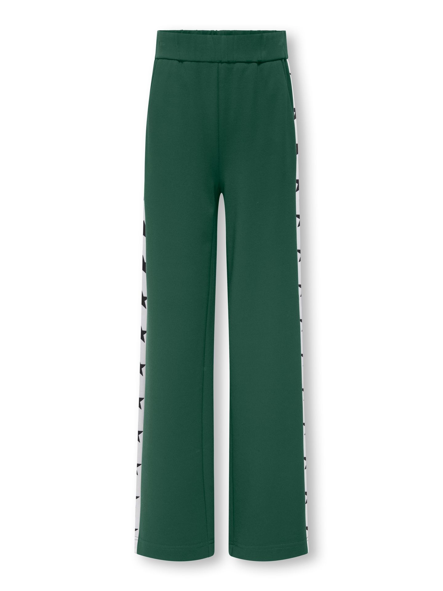 Only KOGPOPTRASH LIFE ICON WIDE PANT CS Pineneedle/White Panel/Black Stars 2900158430057 Only KOGPOPTRASH LIFE ICON WIDE PANT CS Pineneedle/White Panel/Black Stars 2900158430057