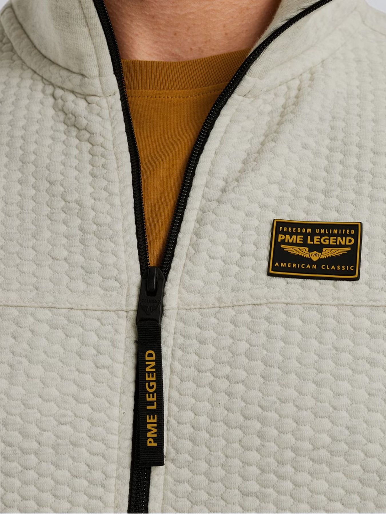 Pme Legend Zip jacket jacquard interlock swea Bone White Melee 2900154503014