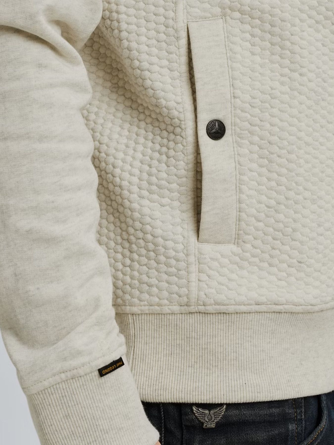 Pme Legend Zip jacket jacquard interlock swea Bone White Melee 2900154503014