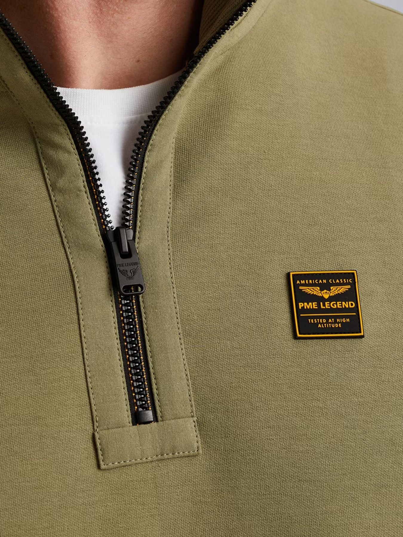 Pme Legend Half zip collar interlock jersey Oil Green 2900154504028
