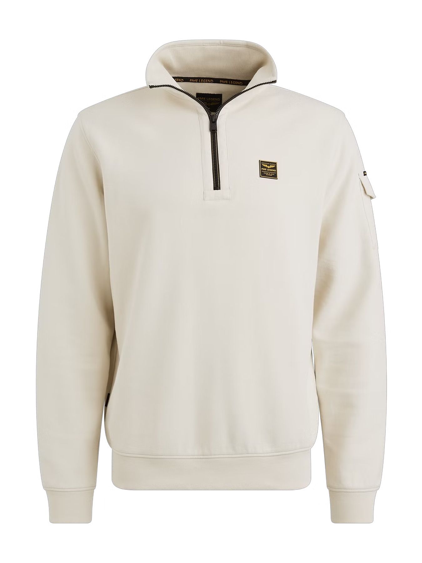 Pme Legend Half zip collar interlock jersey Bone White 2900154506053