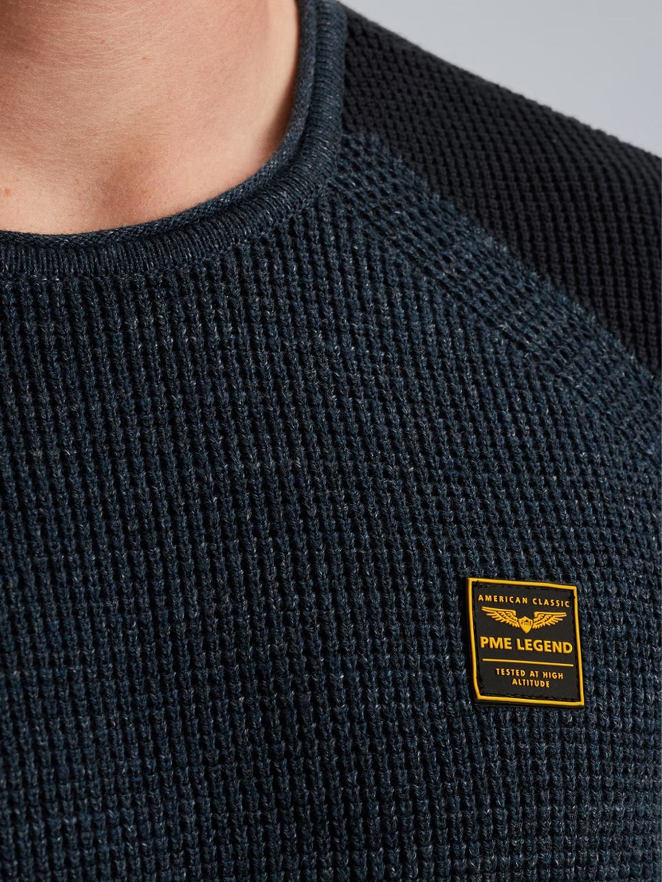 Pme Legend R-neck cotton rib melee knit Salute 2900154510029