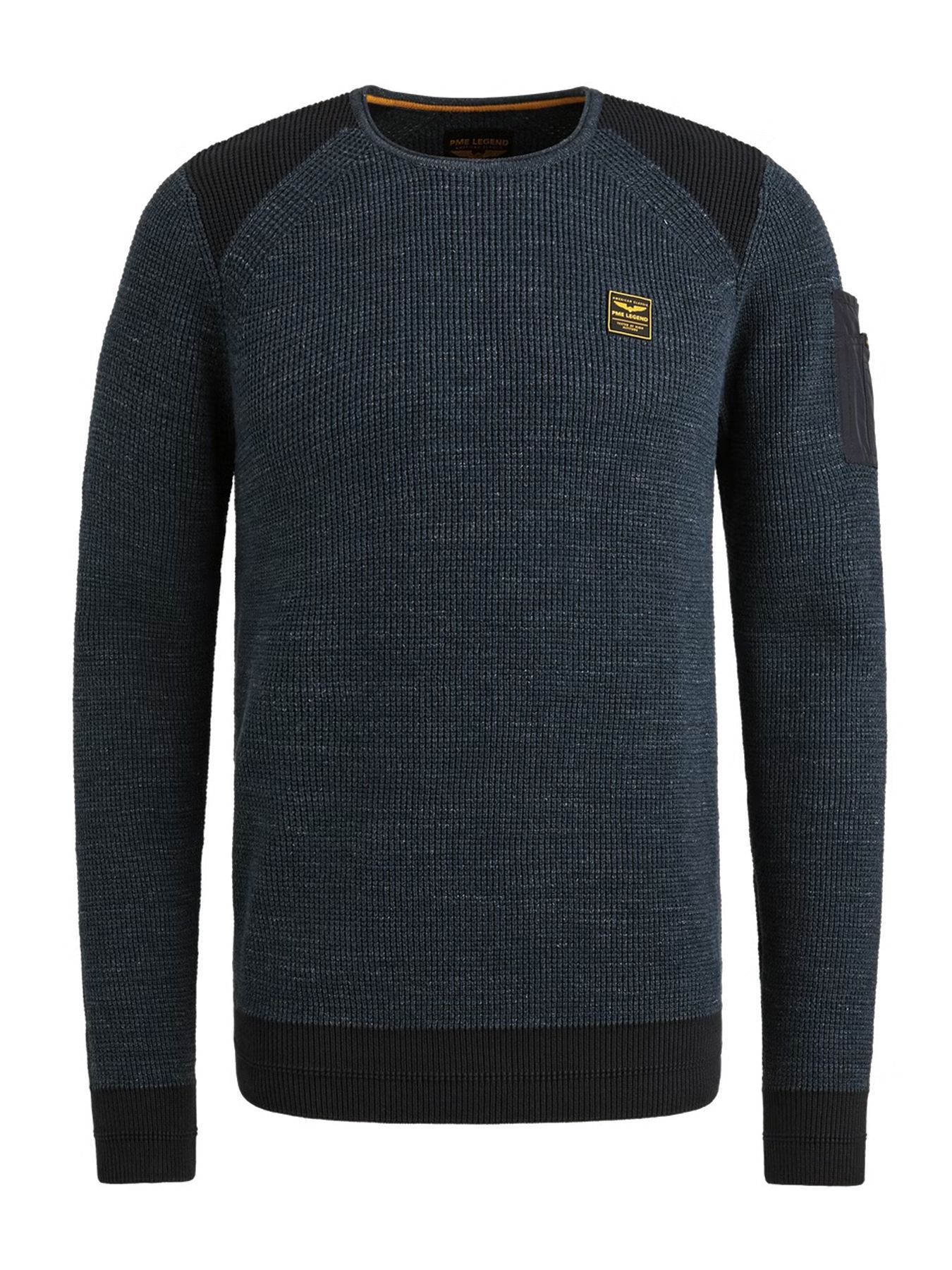 Pme Legend R-neck cotton rib melee knit Salute 2900154510029