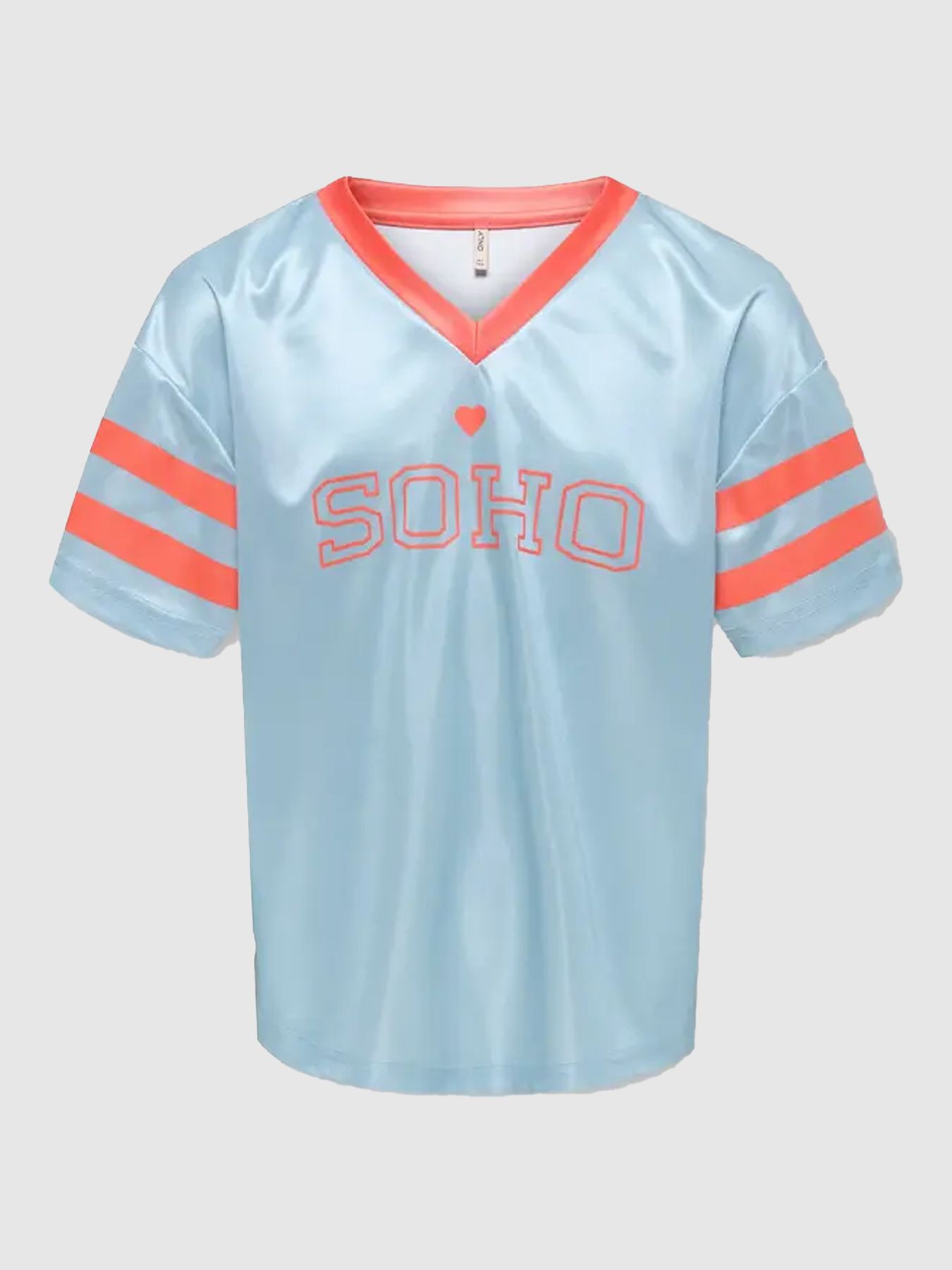 Kids Only KOGLULU S/S V-NECK SPORTY TOP CS JR Soft Chambray/Tiger LilySOHO/23 00112224-EKA26011400003283