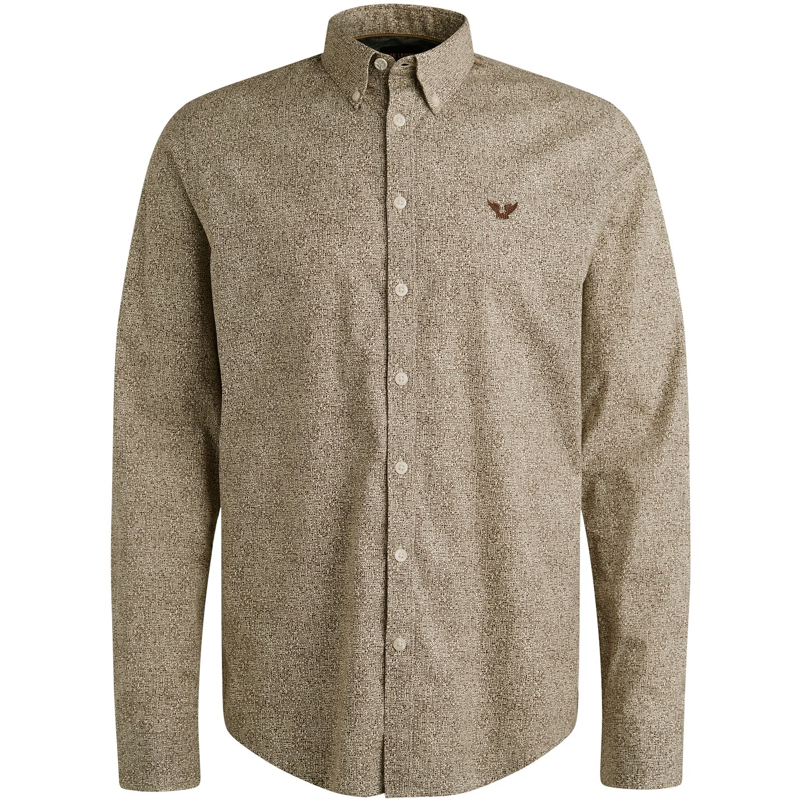 Pme Legend LONG SLEEVE SHIRT Print on Ctn Str Marron 00112240-8203