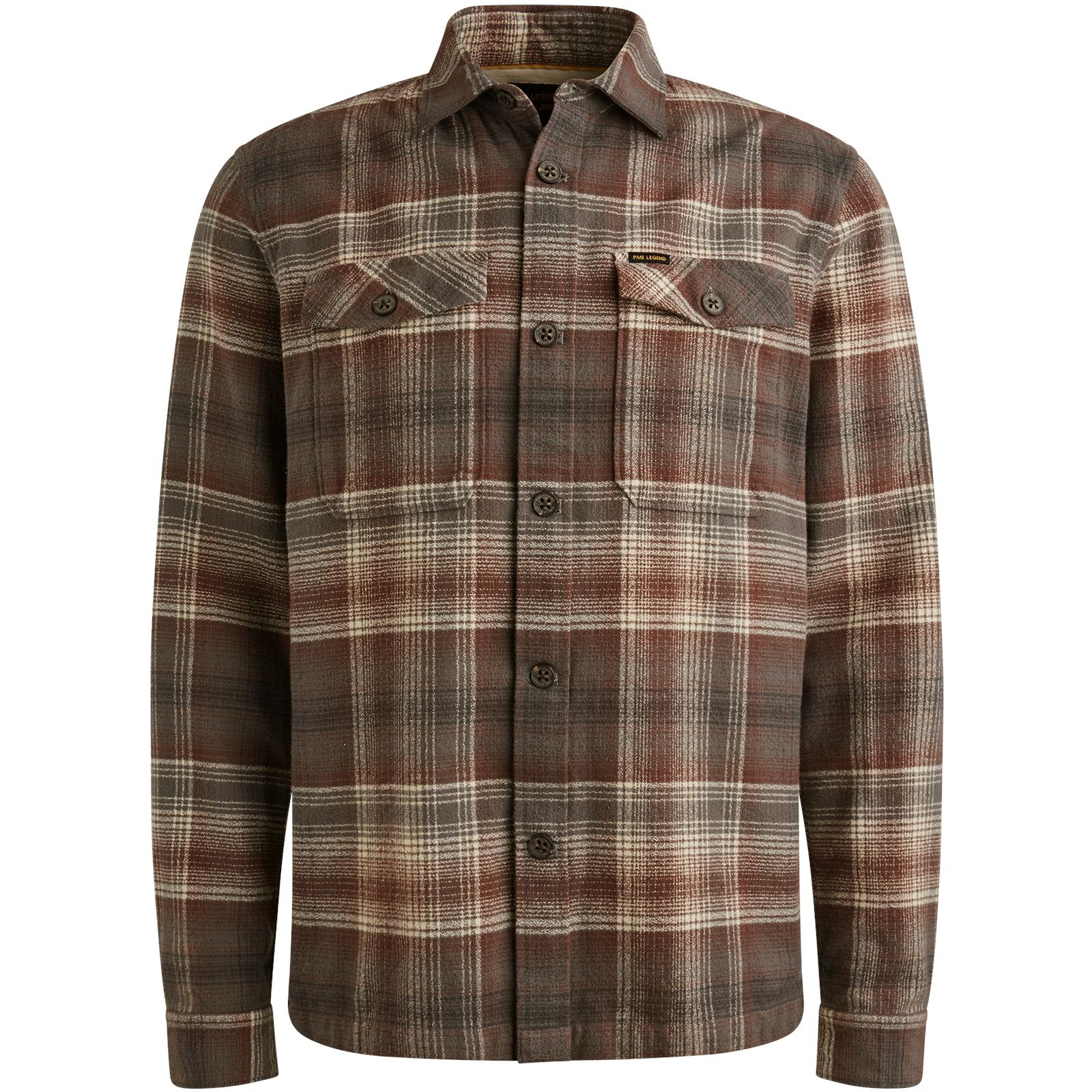 Pme Legend LONG SLEEVE SHIRT Brushed Grindle Marron 00112241-8203