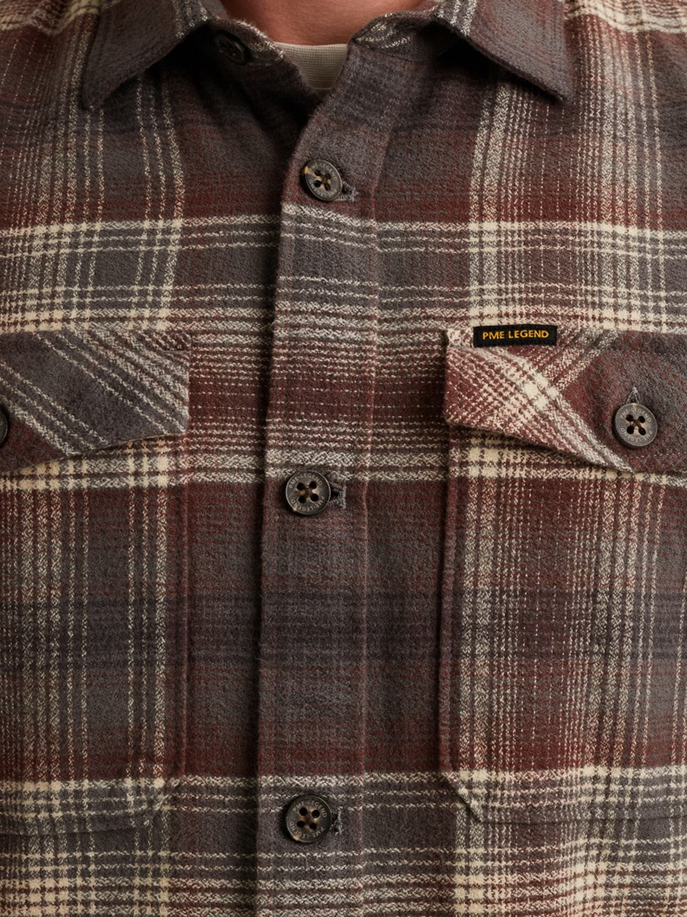 Pme Legend LONG SLEEVE SHIRT Brushed Grindle Marron 2900154545021