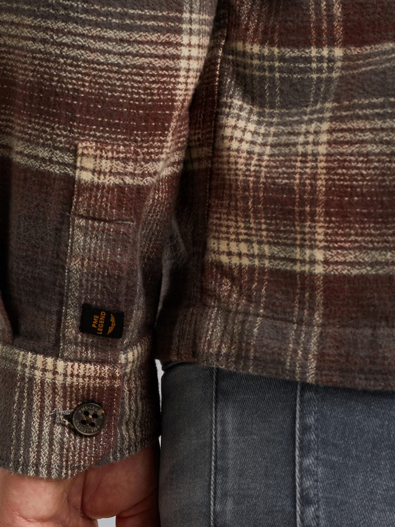 Pme Legend LONG SLEEVE SHIRT Brushed Grindle Marron 2900154545021