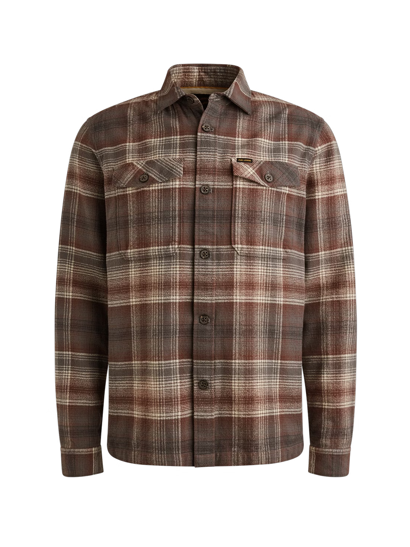 Pme Legend LONG SLEEVE SHIRT Brushed Grindle Marron 2900154545021