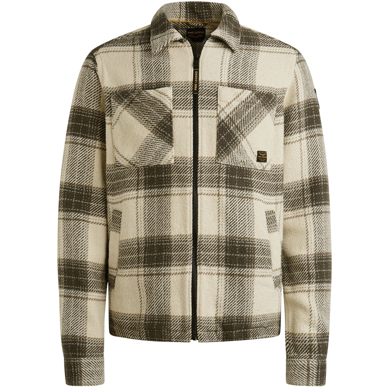 Pme Legend LONG SLEEVE SHIRT Heavy Big Check Bone White 00112243-7013