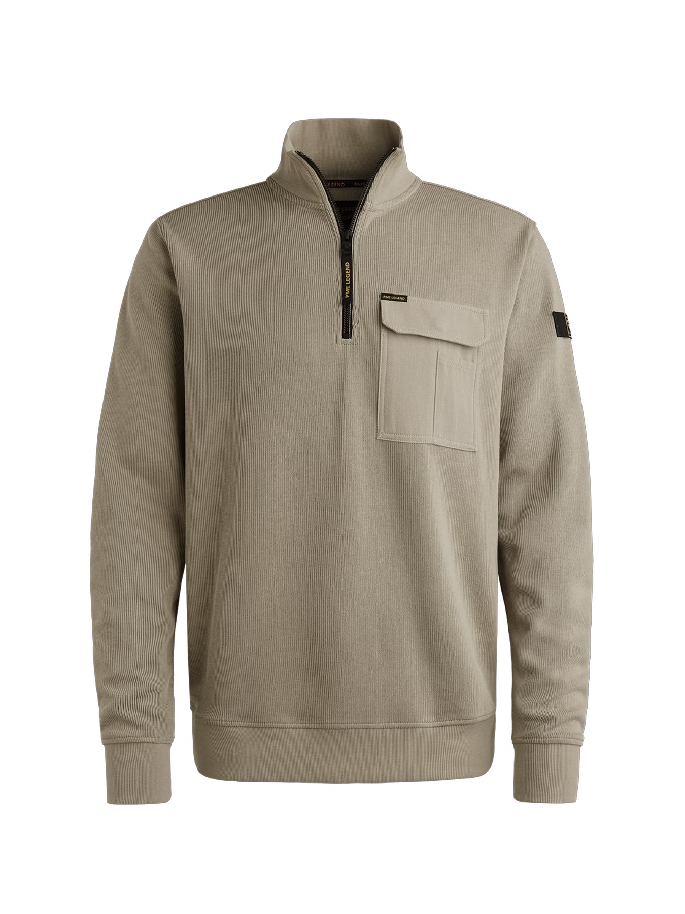 Half zip collar knit look jersey
