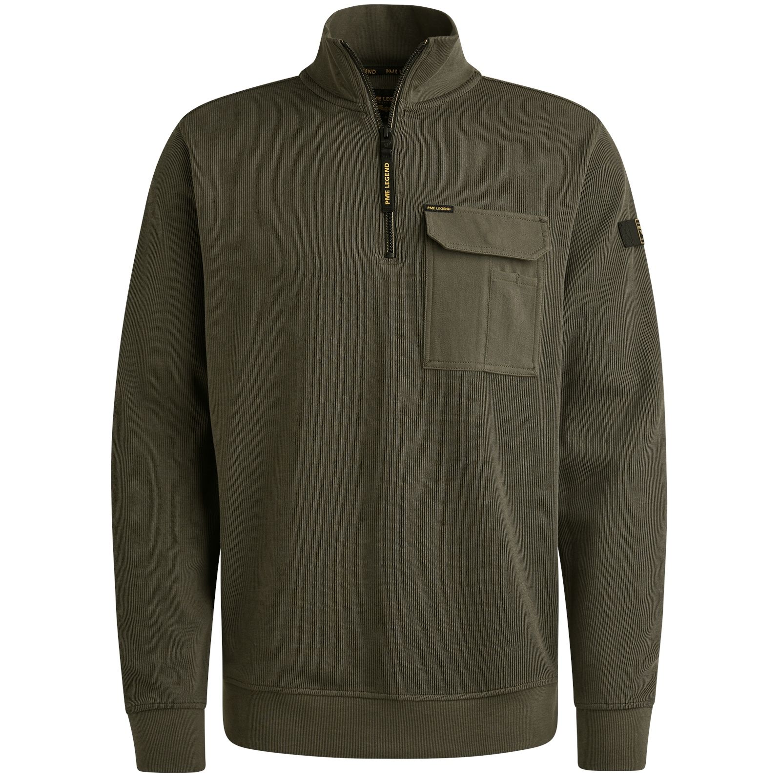 Pme Legend Half zip collar knit look jersey Beluga 00112245-8039