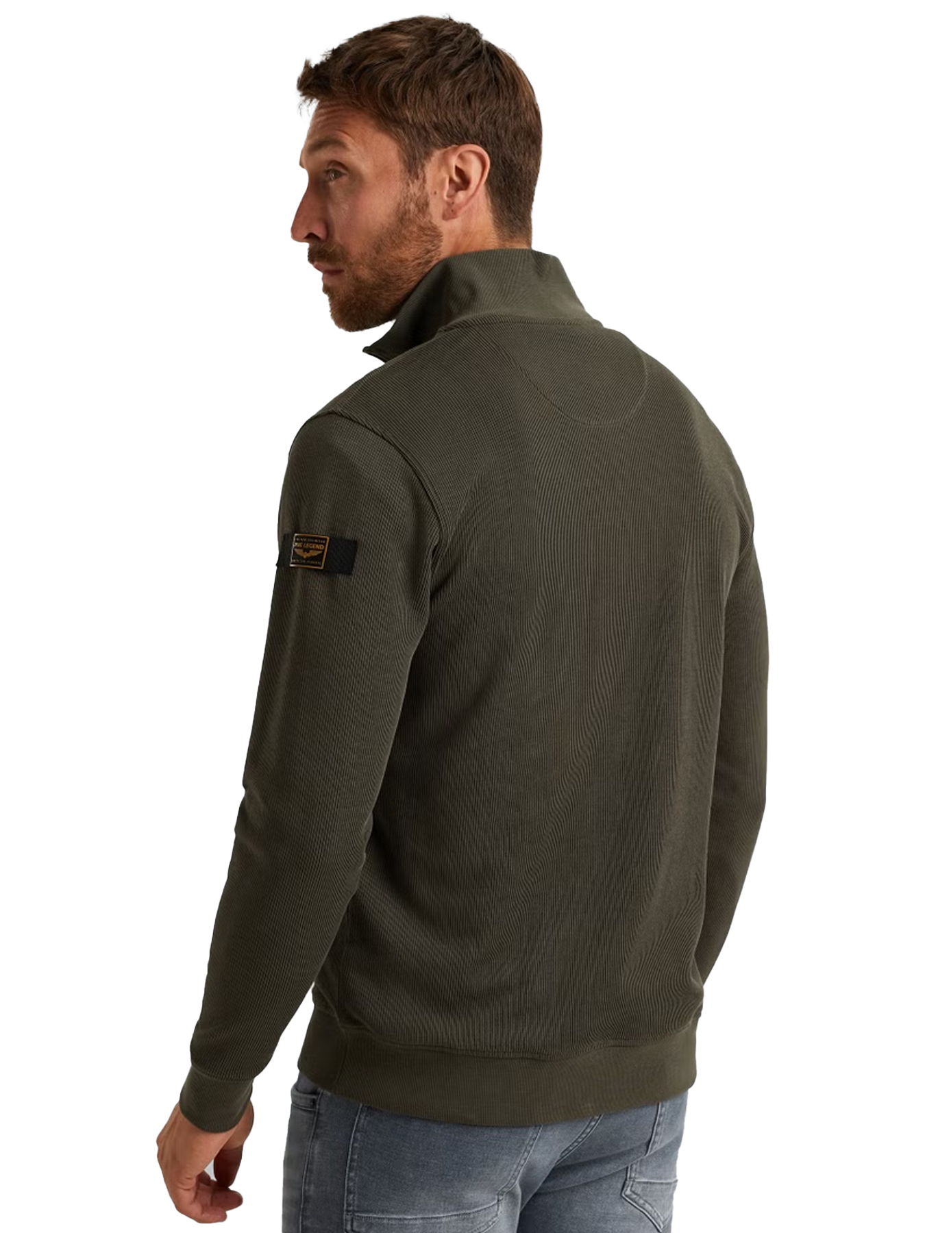 Pme Legend Half zip collar knit look jersey Beluga 2900154551022