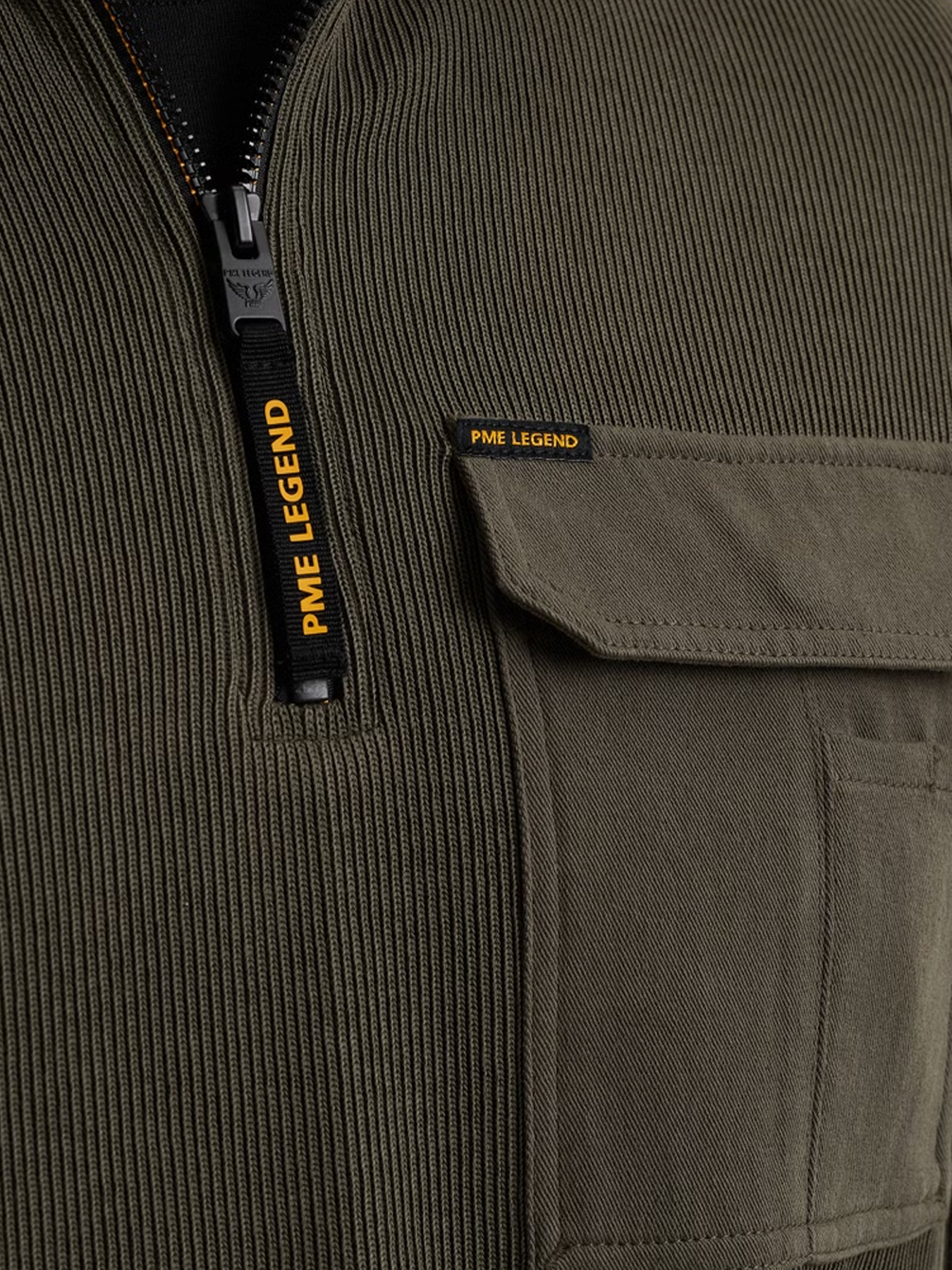 Pme Legend Half zip collar knit look jersey Beluga 2900154551022