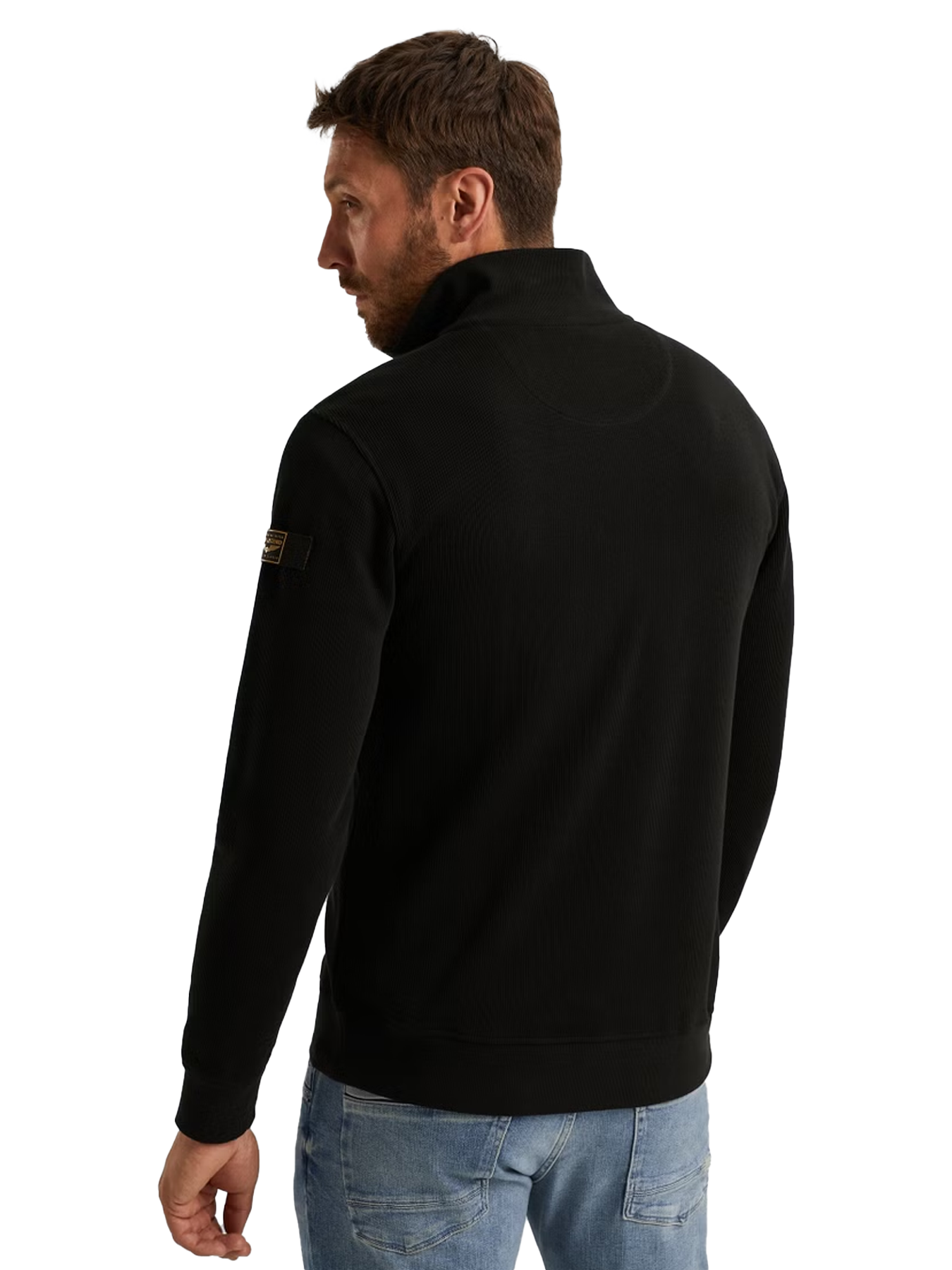 Pme Legend Half zip collar knit look jersey Black 2900154552029