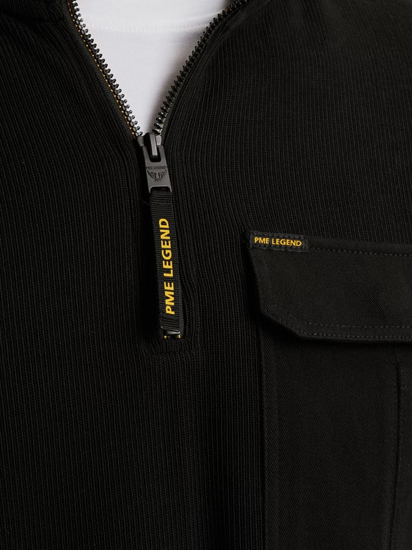 Pme Legend Half zip collar knit look jersey Black 2900154552029