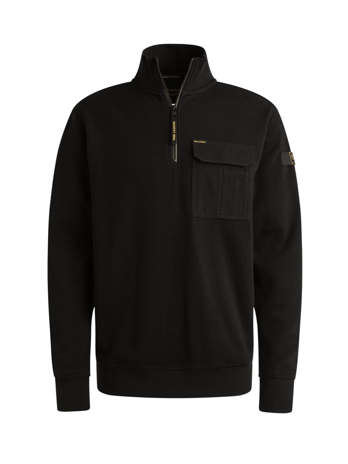 Pme Legend Half zip collar knit look jersey Black 2900154552029